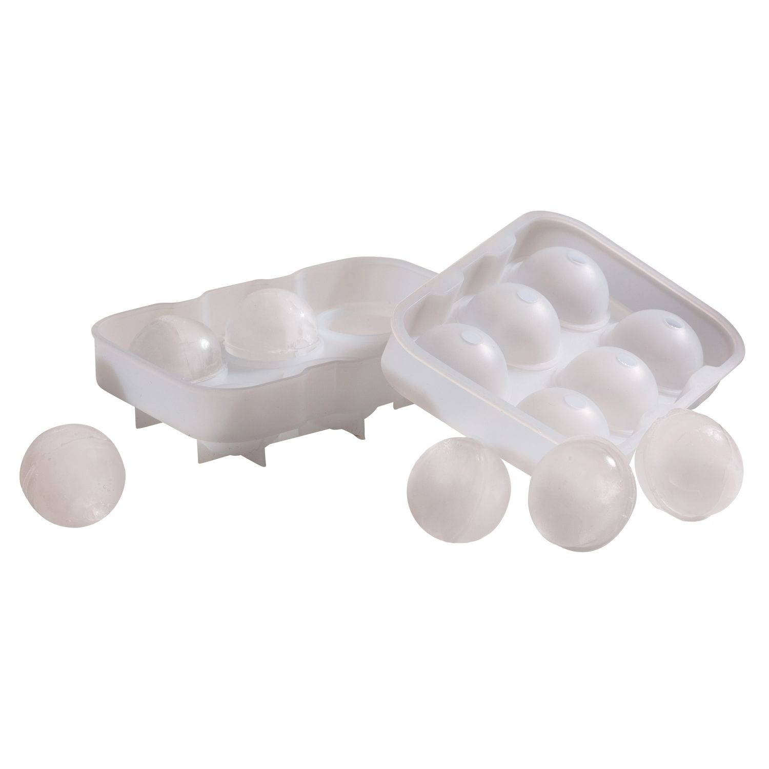 Beaumont 6 Cavity Silicon Ice Ball Mould Clear