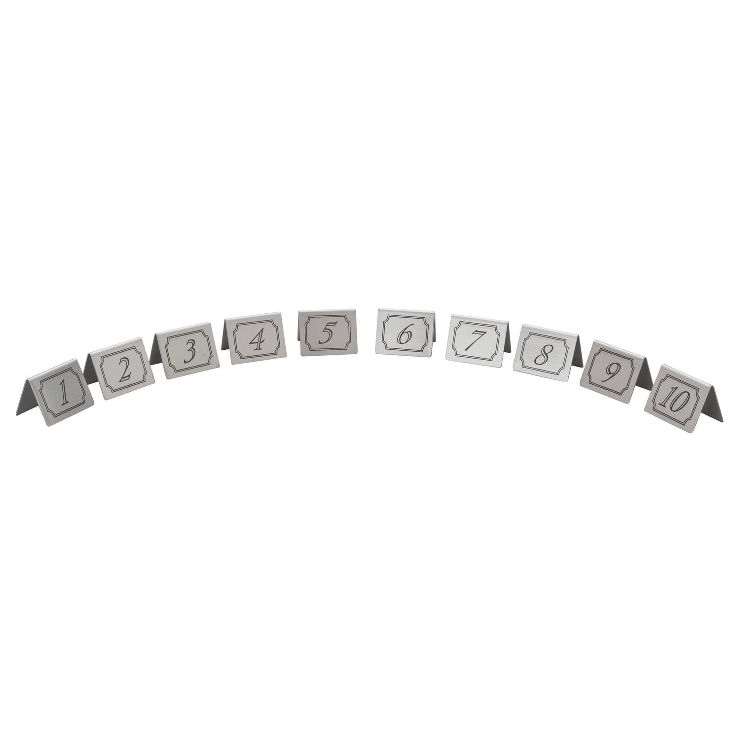 Beaumont 1-10 Stainless Steel Table Numbers