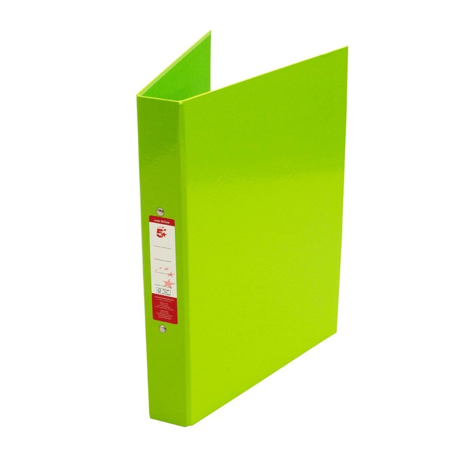 5 Star 2 O-Ring Binders A4 Green Pack of 10