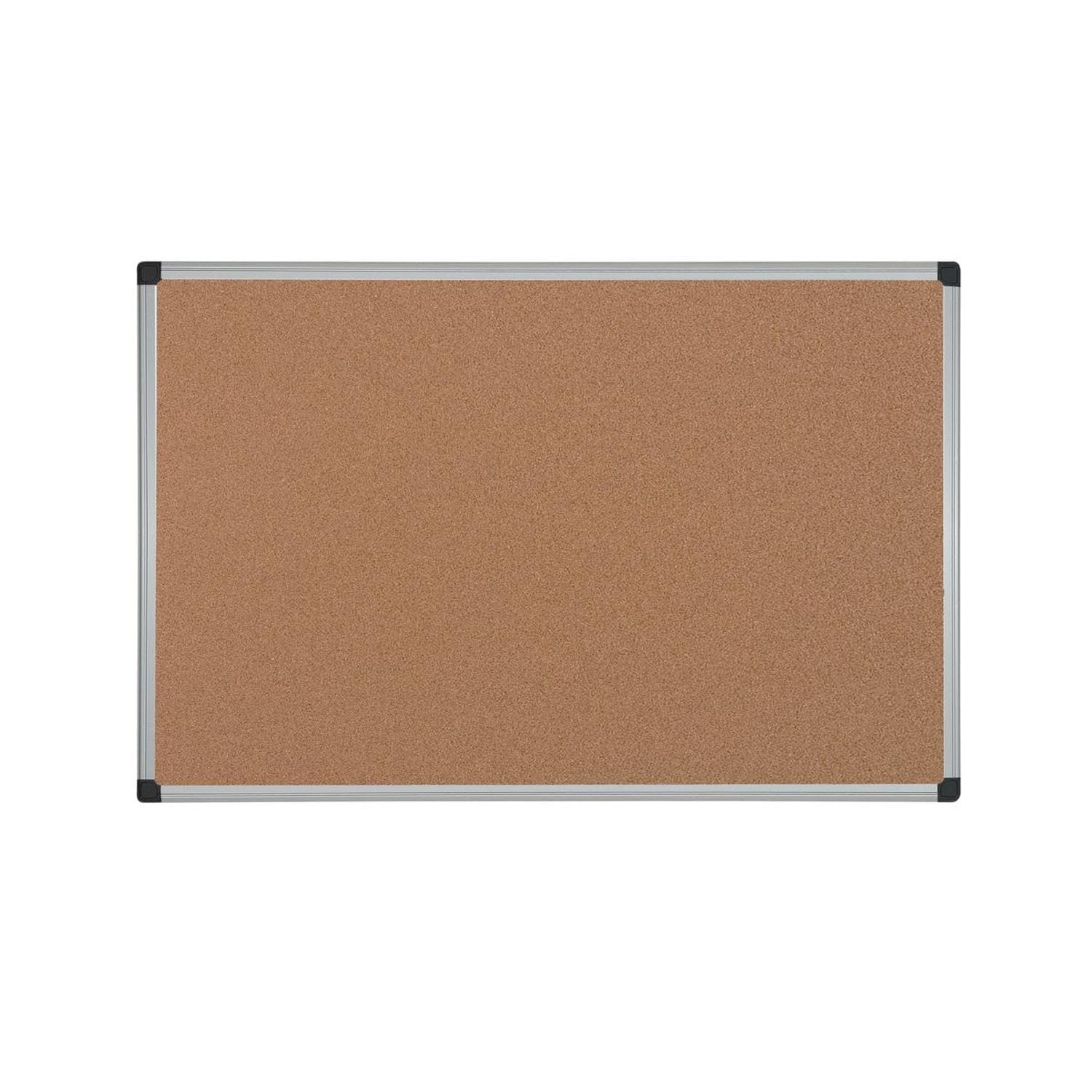 Bi-Office Slim Display System Notice Board, Double-Sided Cork Surface, Aluminium