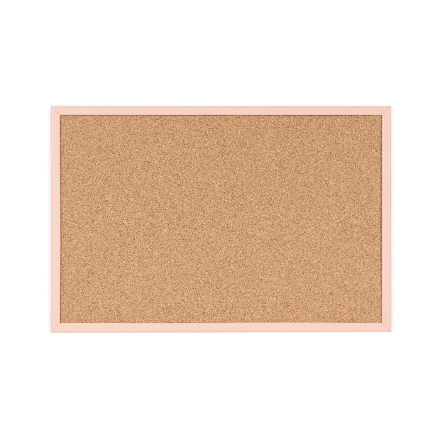 Bi-Office Pastel Cork Notice Board, 60 x 40cm, Cork Surface, Pastel Salmon-lined