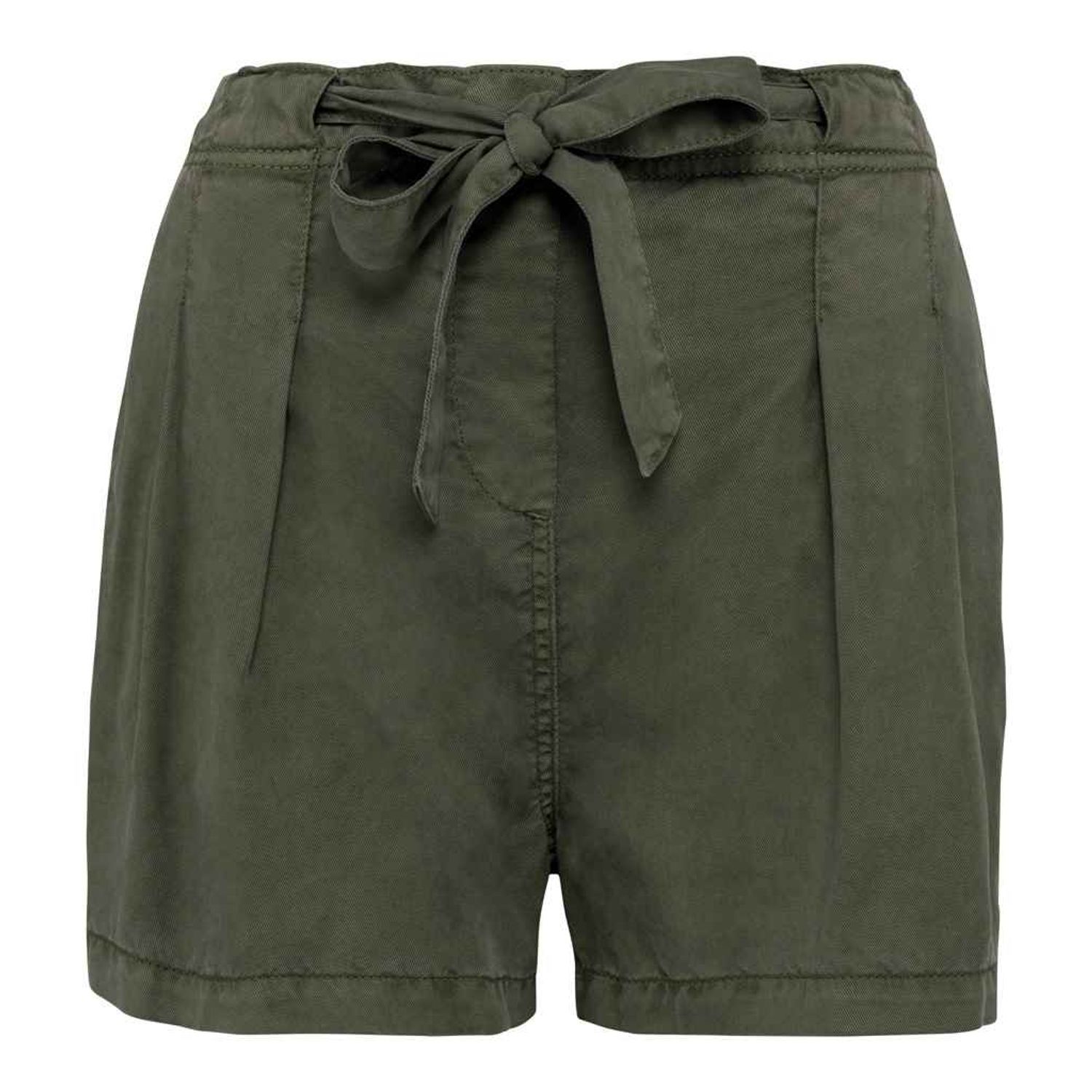 Spasso Ladies Tencel Shorts Washed Organic Khaki Size Small