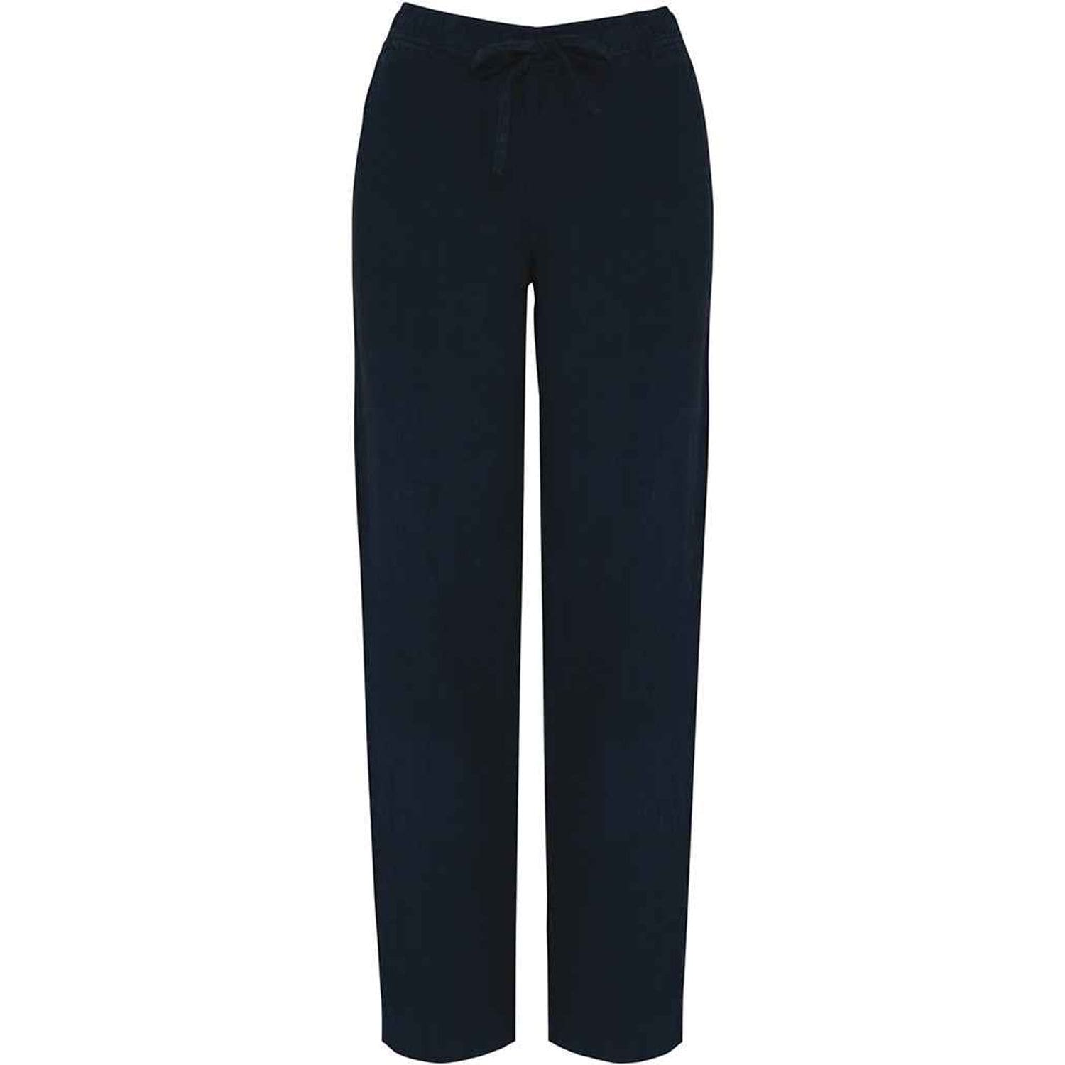 Spasso Ladies Washed Trousers Washed Navy Size Medium