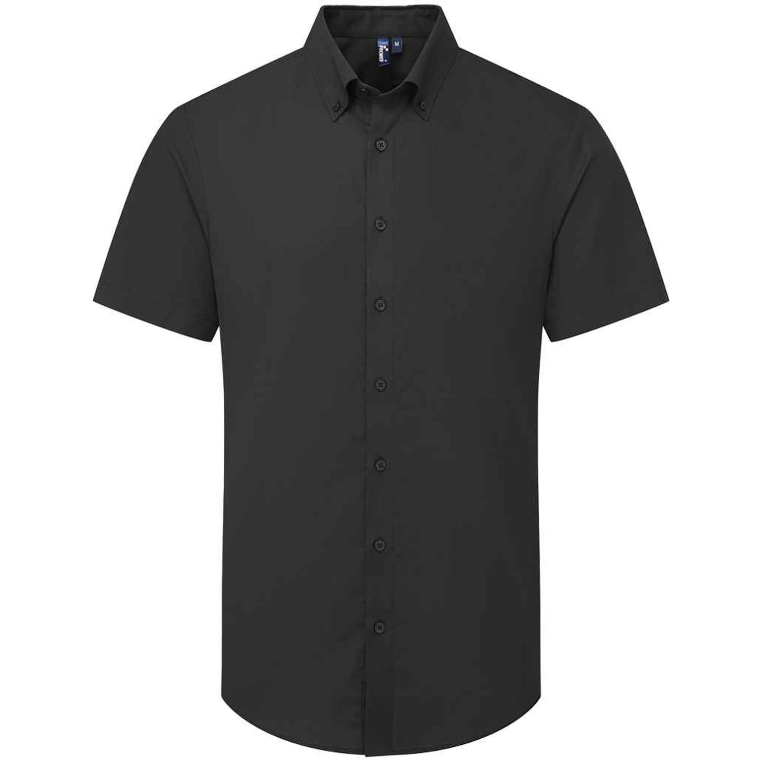 Premier Supreme Short Sleeve Oxford Shirt Black Size Extra Small