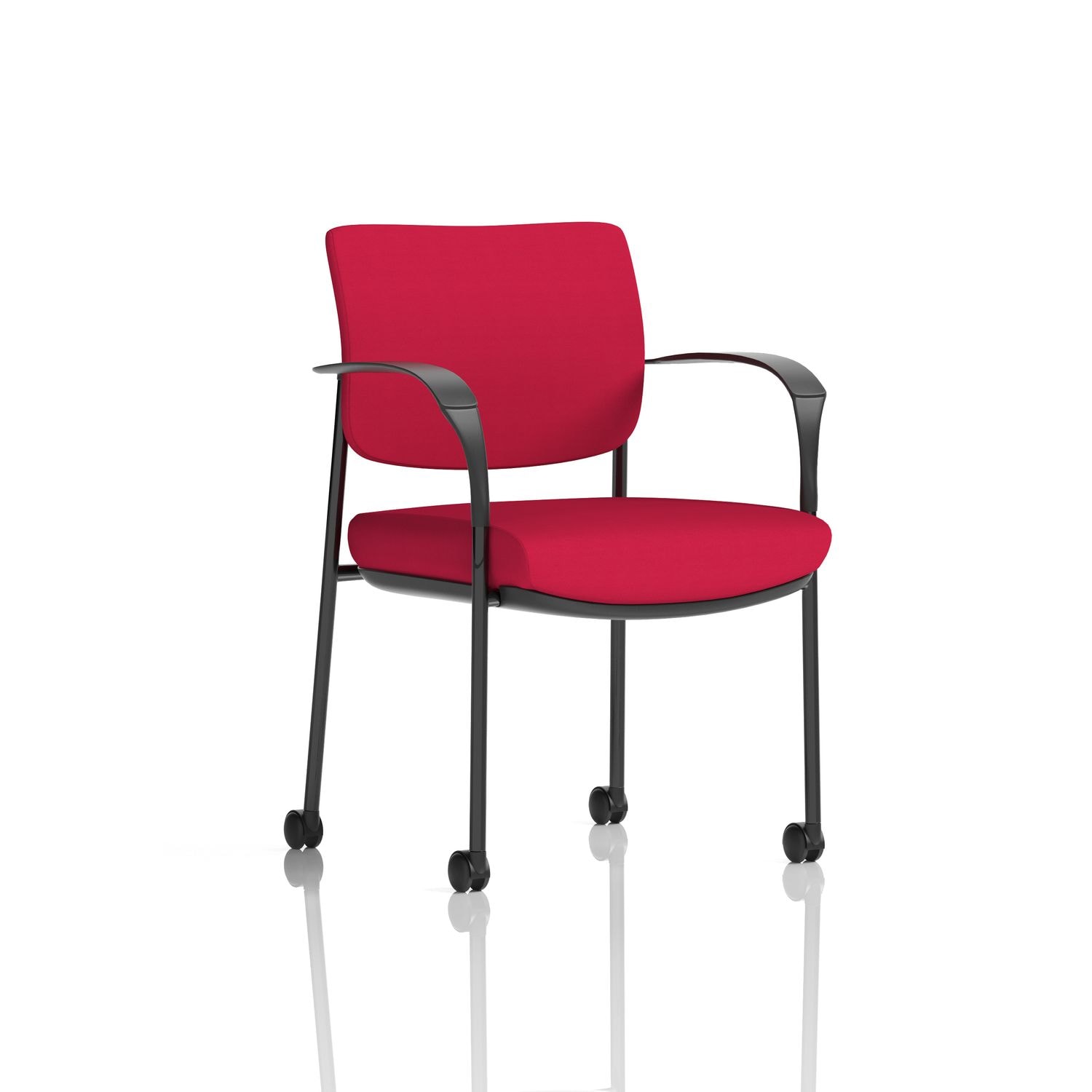 Brunswick Deluxe with Arms Black Frame with Castors Bespoke Colour Back and Seat