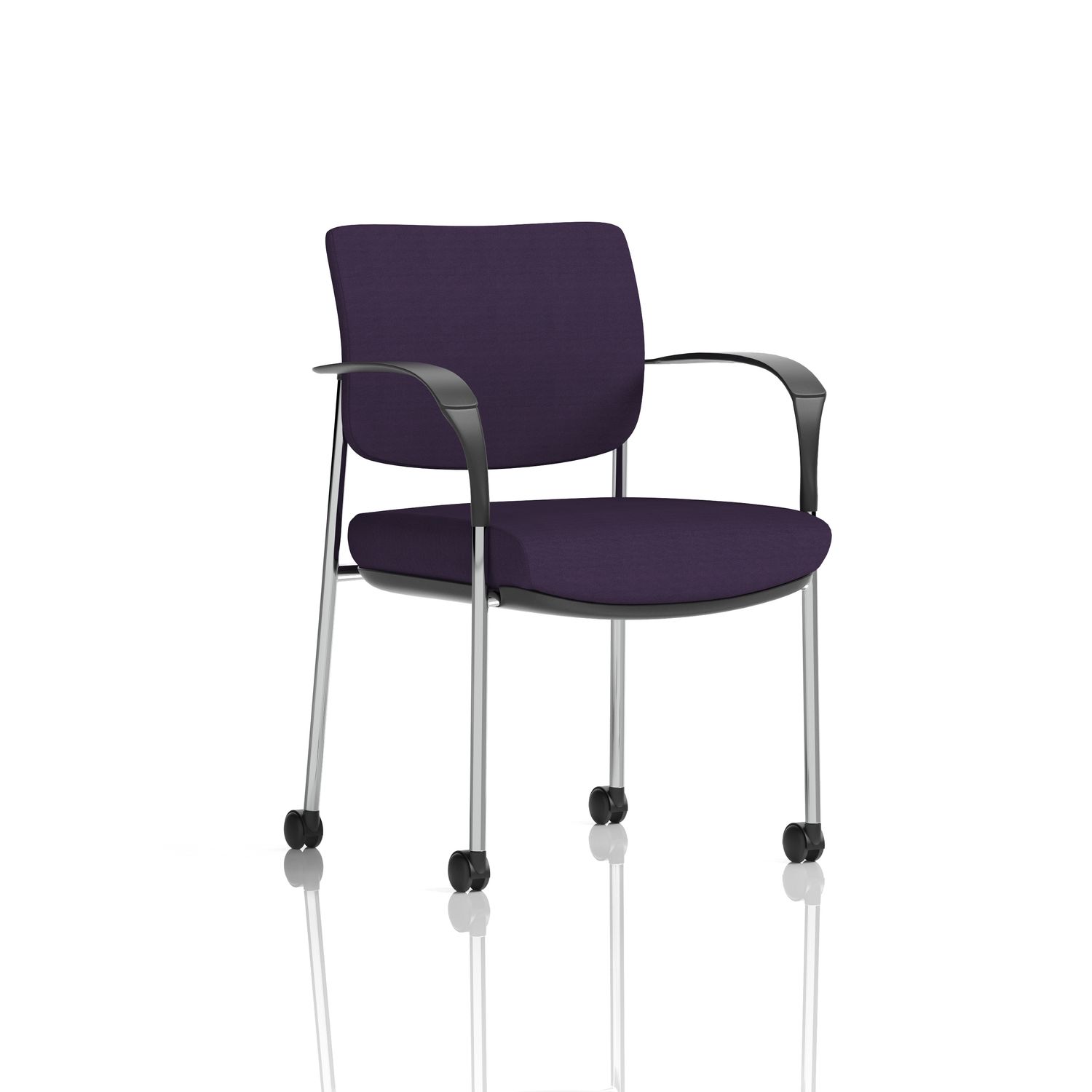 Brunswick Deluxe with Arms Chrome Frame with Castors Bespoke Colour Back and Sea