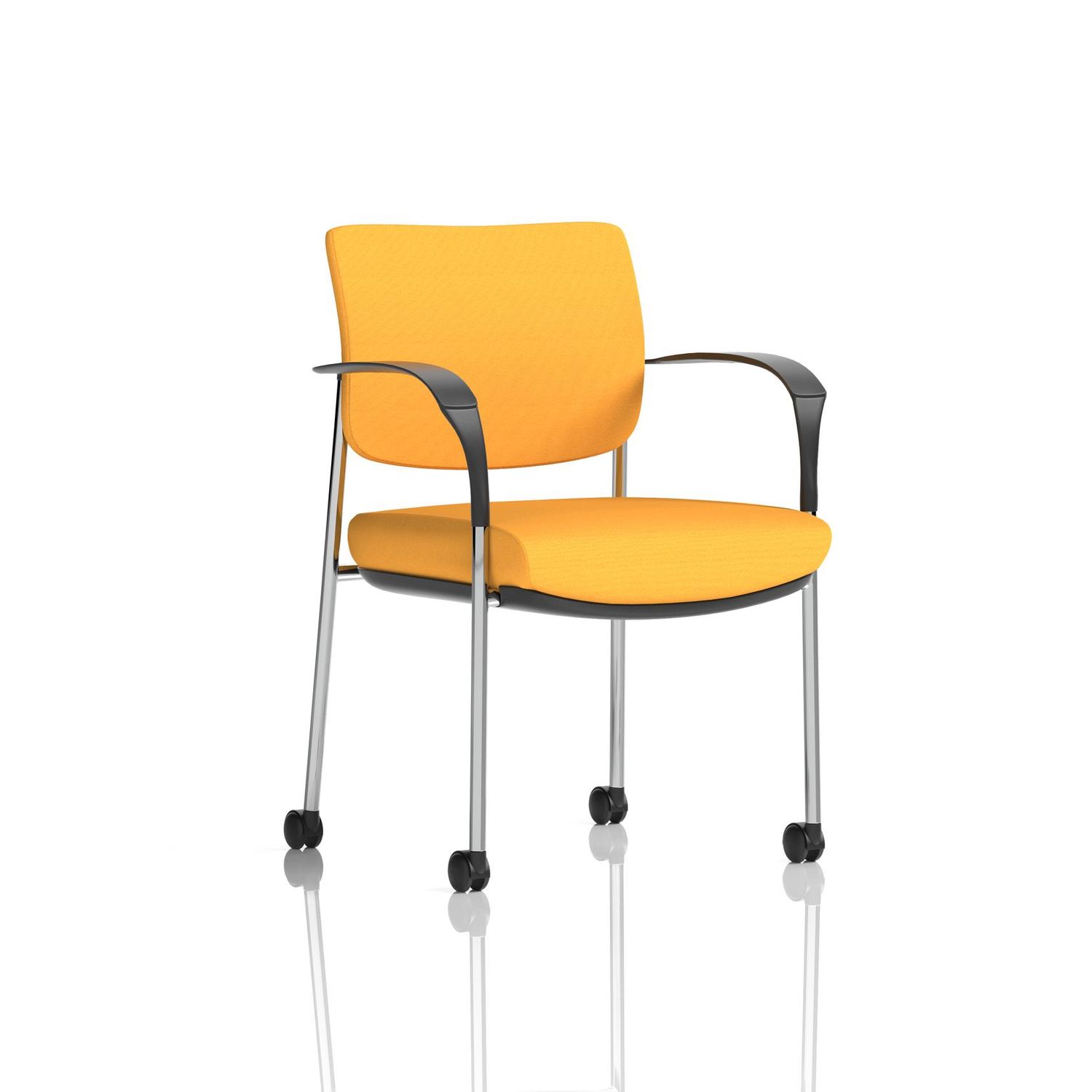 Brunswick Deluxe with Arms Chrome Frame with Castors Bespoke Colour Back and Sea