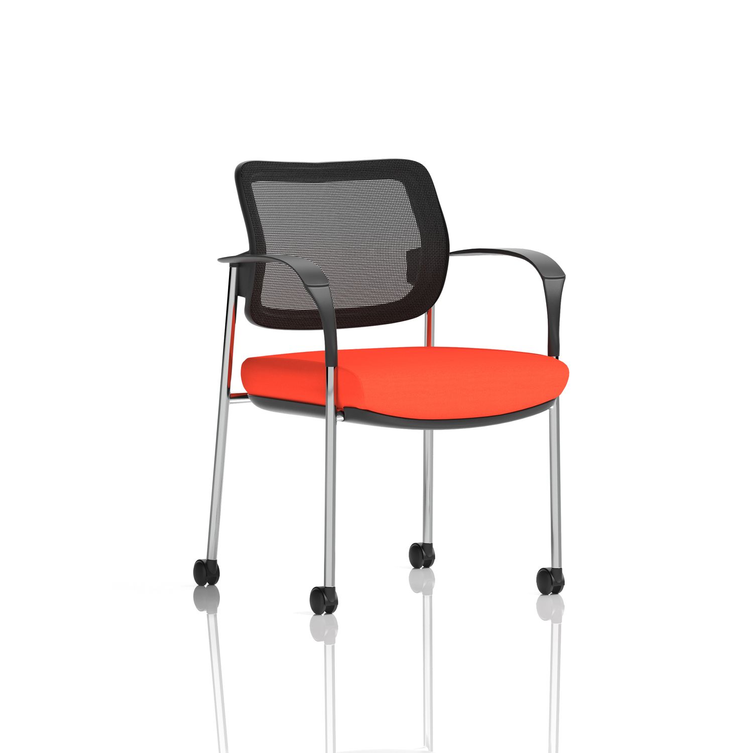 Brunswick Deluxe with Arms Chrome Frame with Castors Mesh Back Bespoke Colour Se