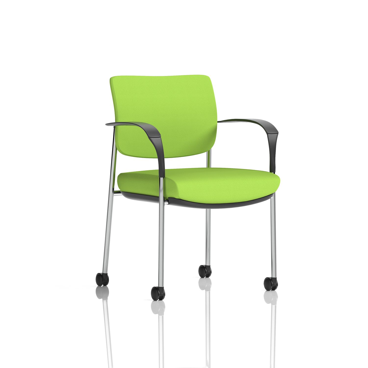 Brunswick Deluxe with Arms Chrome Frame with Castors Bespoke Colour Back and Sea