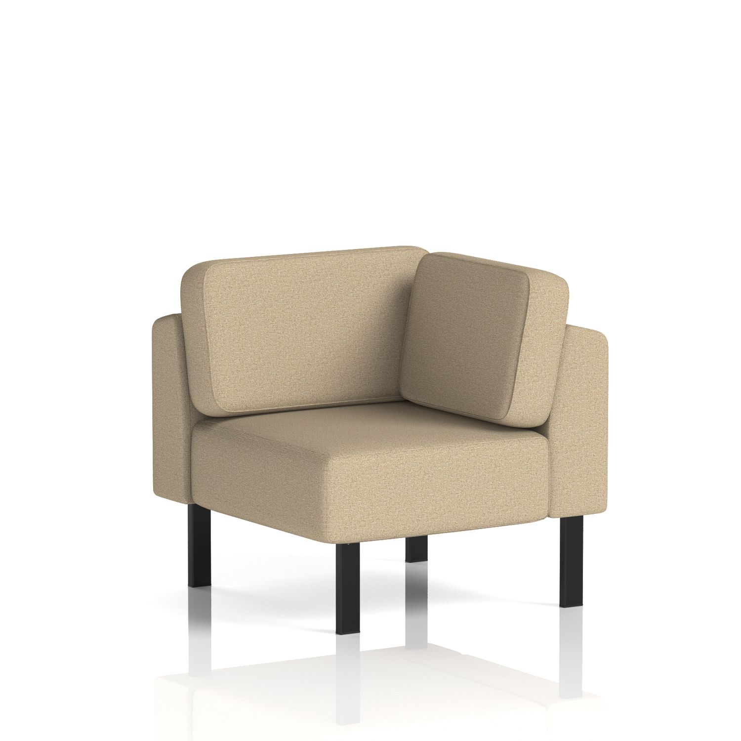 Brixworth Modular Seating Corner Unit with Black Legs In Main Line Flax Fabric -