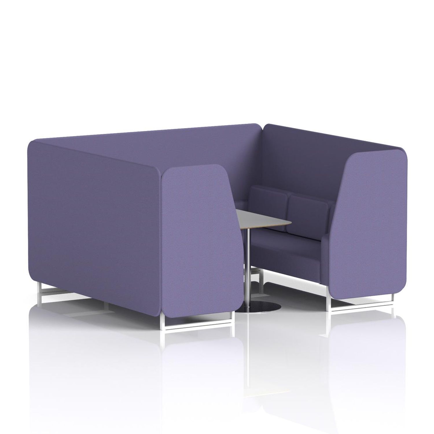 Brixworth 6 Seater Booth with White Legs and Grey Table with Silver Leg In Syner