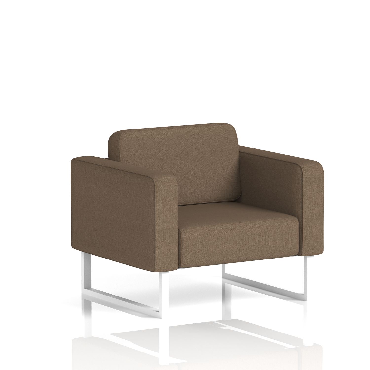 Brixworth Armchair with White Legs In Sumi Fabric - Osaka