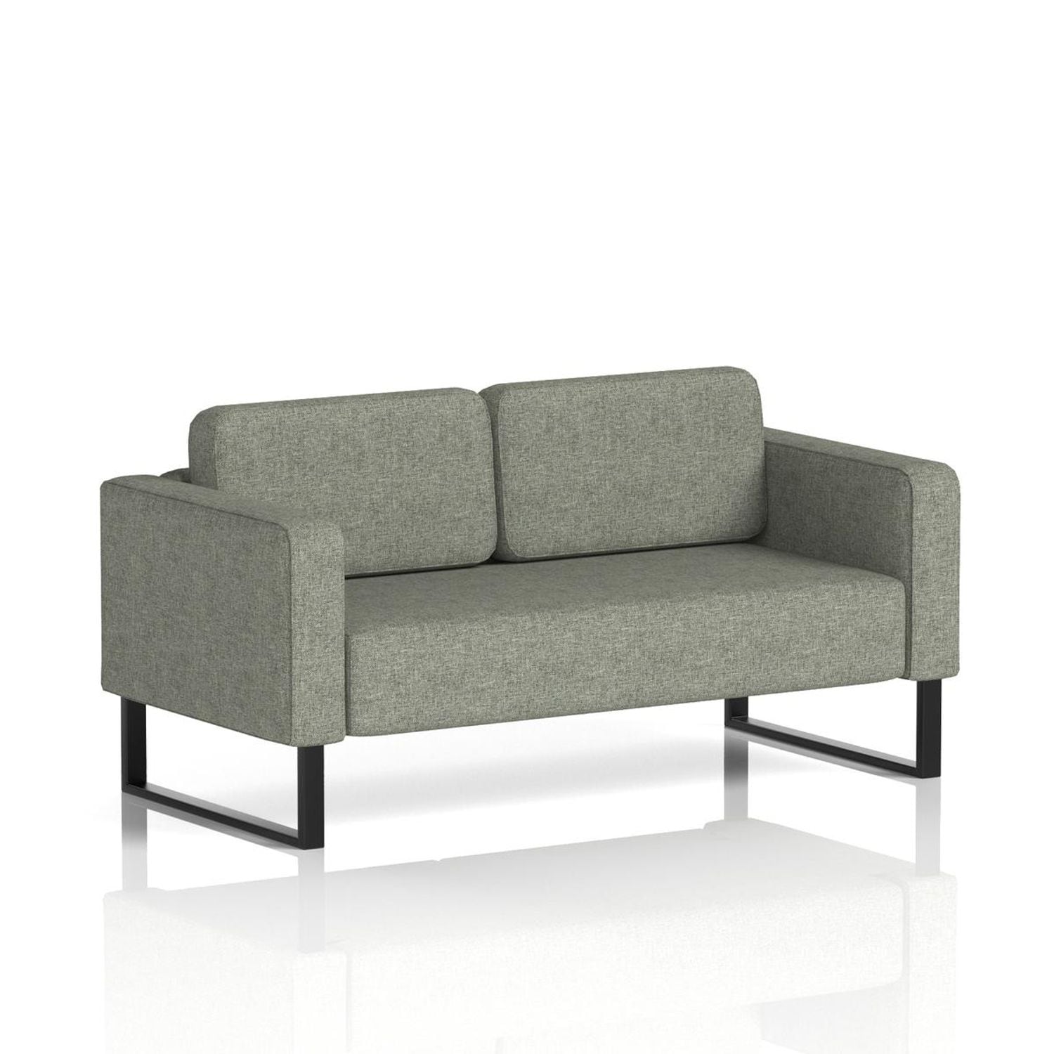 Brixworth Sofa 2 Seater with Black Legs In Rivet Fabric - Vitreous