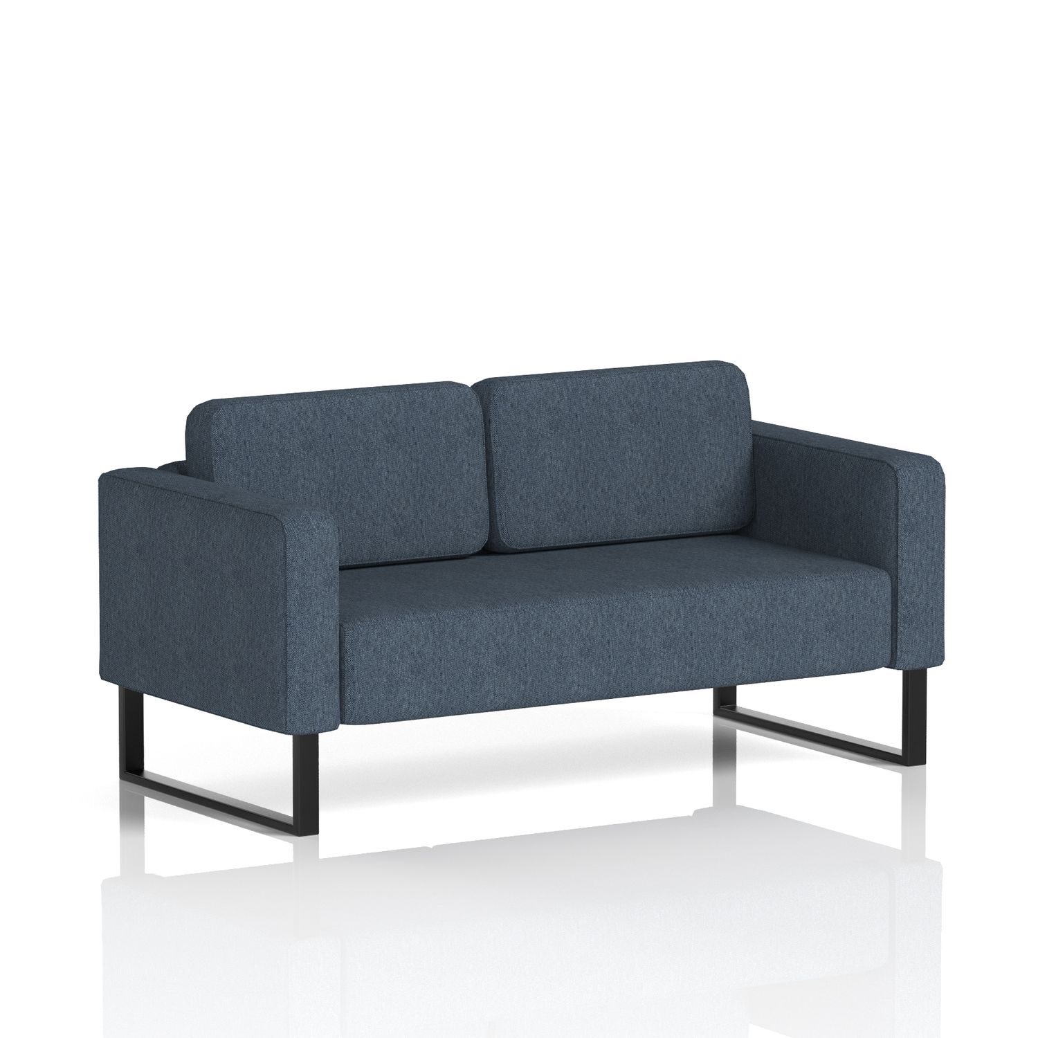 Brixworth Sofa 2 Seater with Black Legs In Rivet Fabric - Crucible
