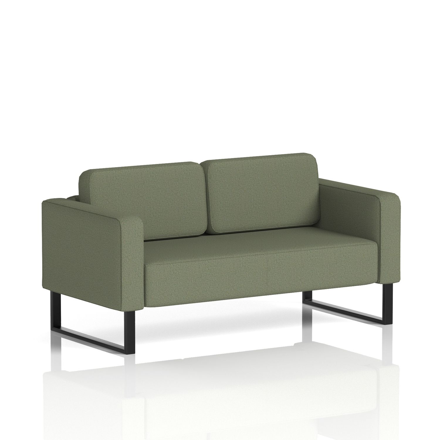 Brixworth Sofa 2 Seater with Black Legs In Main Line Flax Fabric - Monument