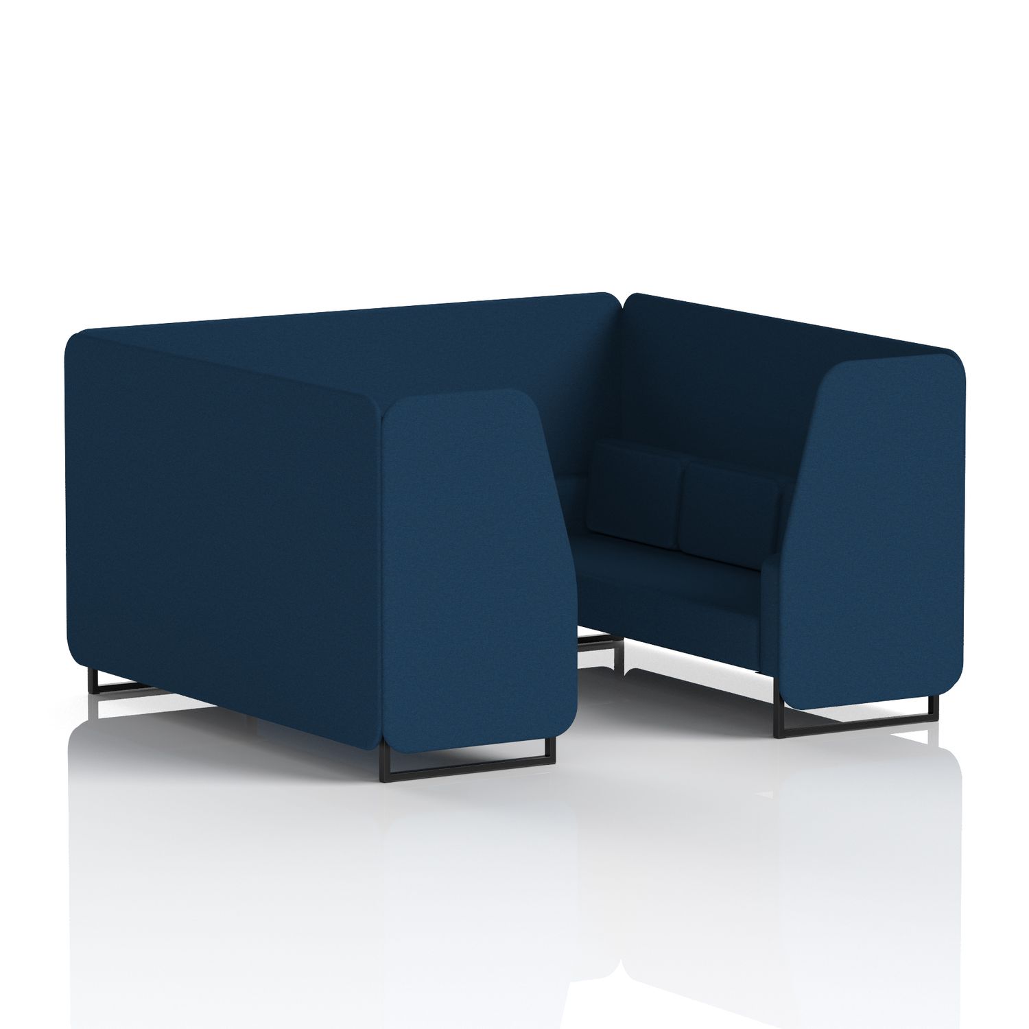 Brixworth 6 Seater Booth with Black Legs In X2 Fabric - Calculus Panels and Sofa