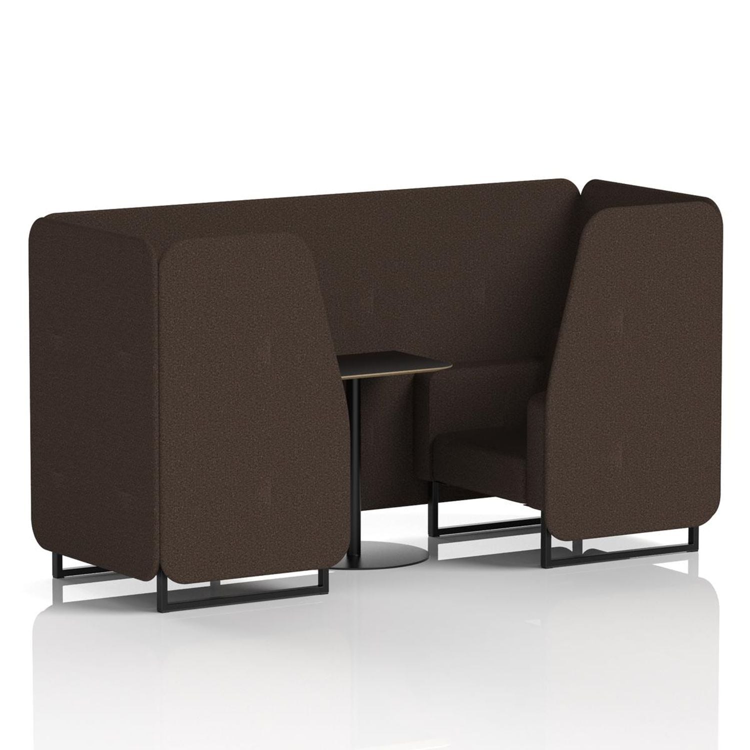 Brixworth 2 Seater Booth with Black Legs and Black Table with Black Leg In Syner