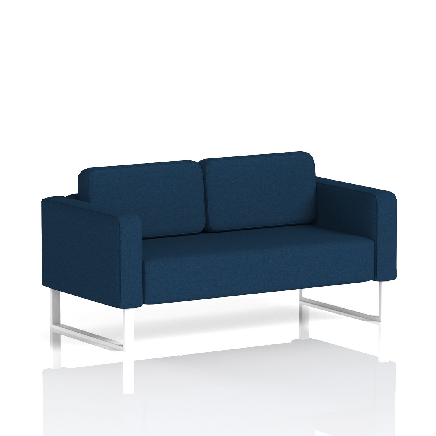Brixworth Sofa 2 Seater with White Legs In X2 Fabric - Calculus