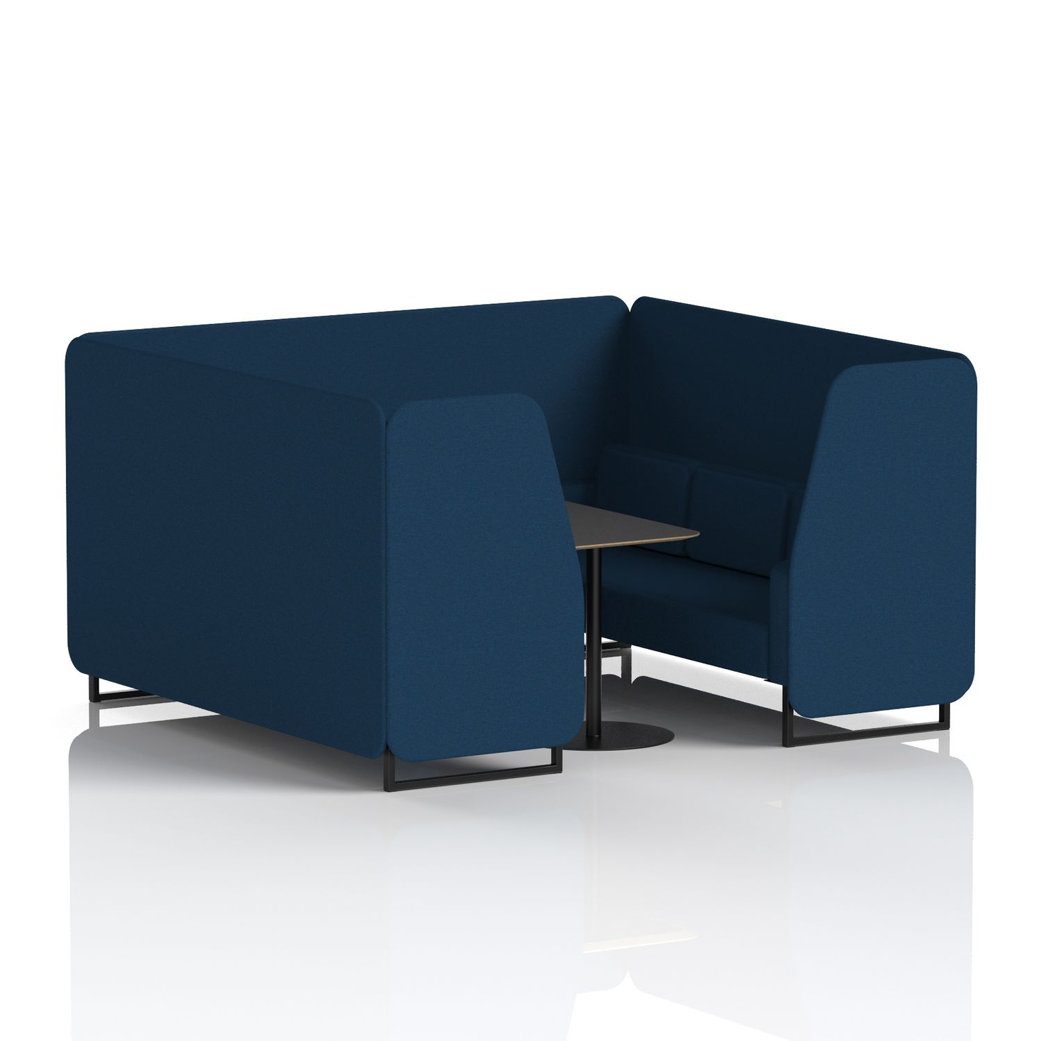 Brixworth 6 Seater Booth with Black Legs and Black Table with Black Leg In X2 Fa