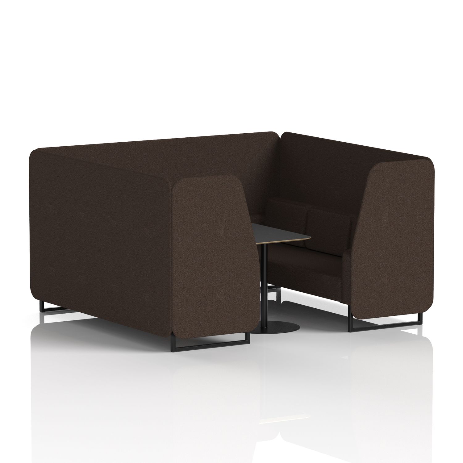 Brixworth 6 Seater Booth with Black Legs and Black Table with Black Leg In Syner