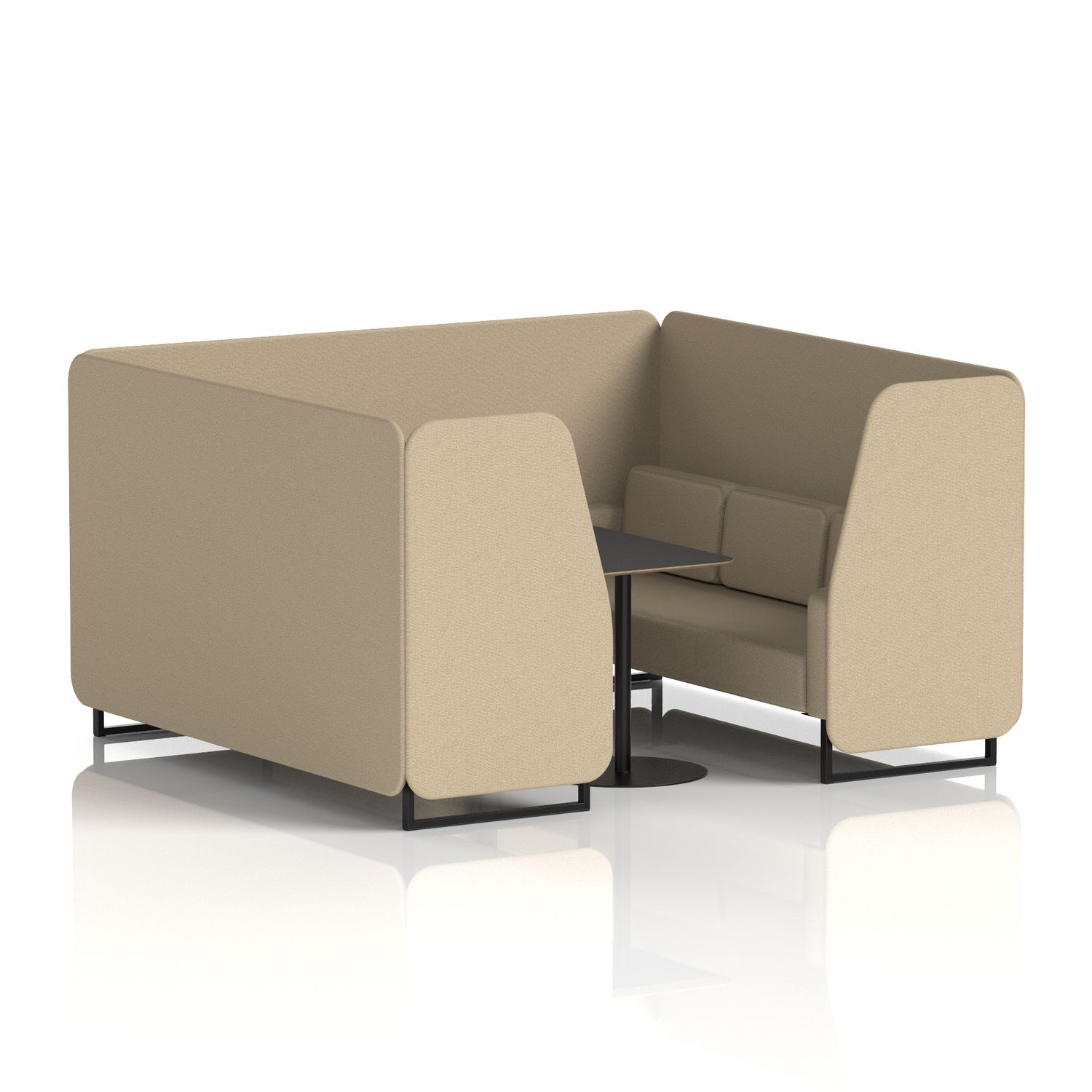 Brixworth 6 Seater Booth with Black Legs and Black Table with Black Leg In Main