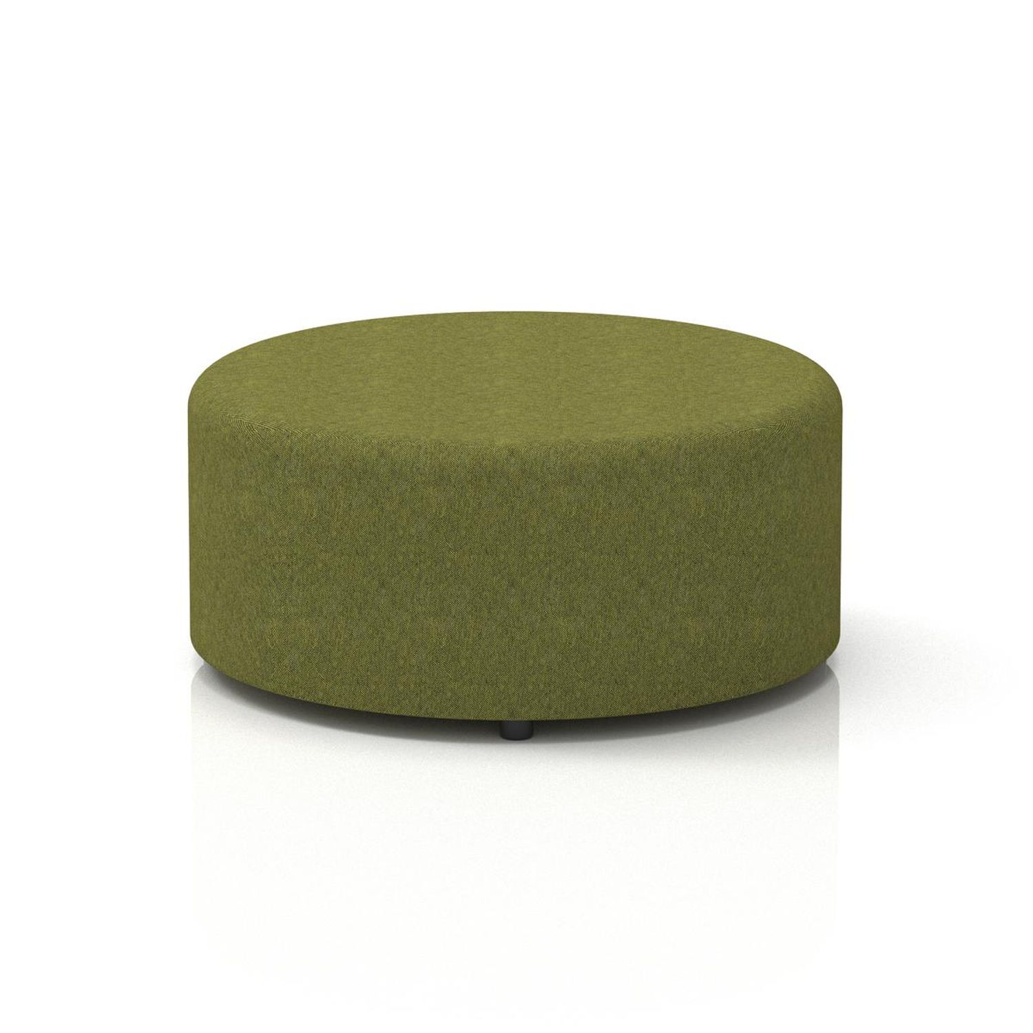 Harlestone Large Round Stool In Rivet Fabric - Olive Body and Top
