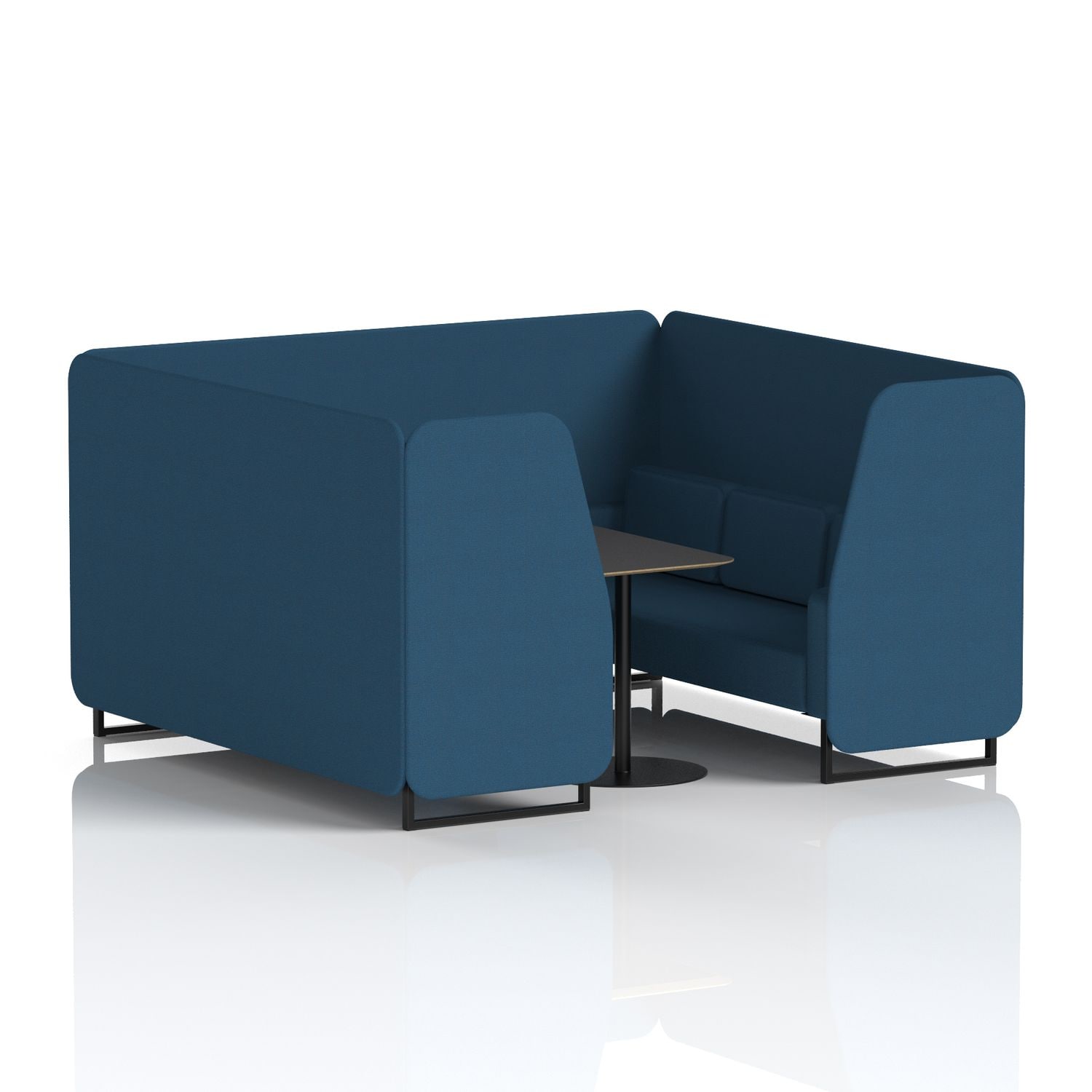 Brixworth 6 Seater Booth with Black Legs and Black Table with Black Leg In Sumi