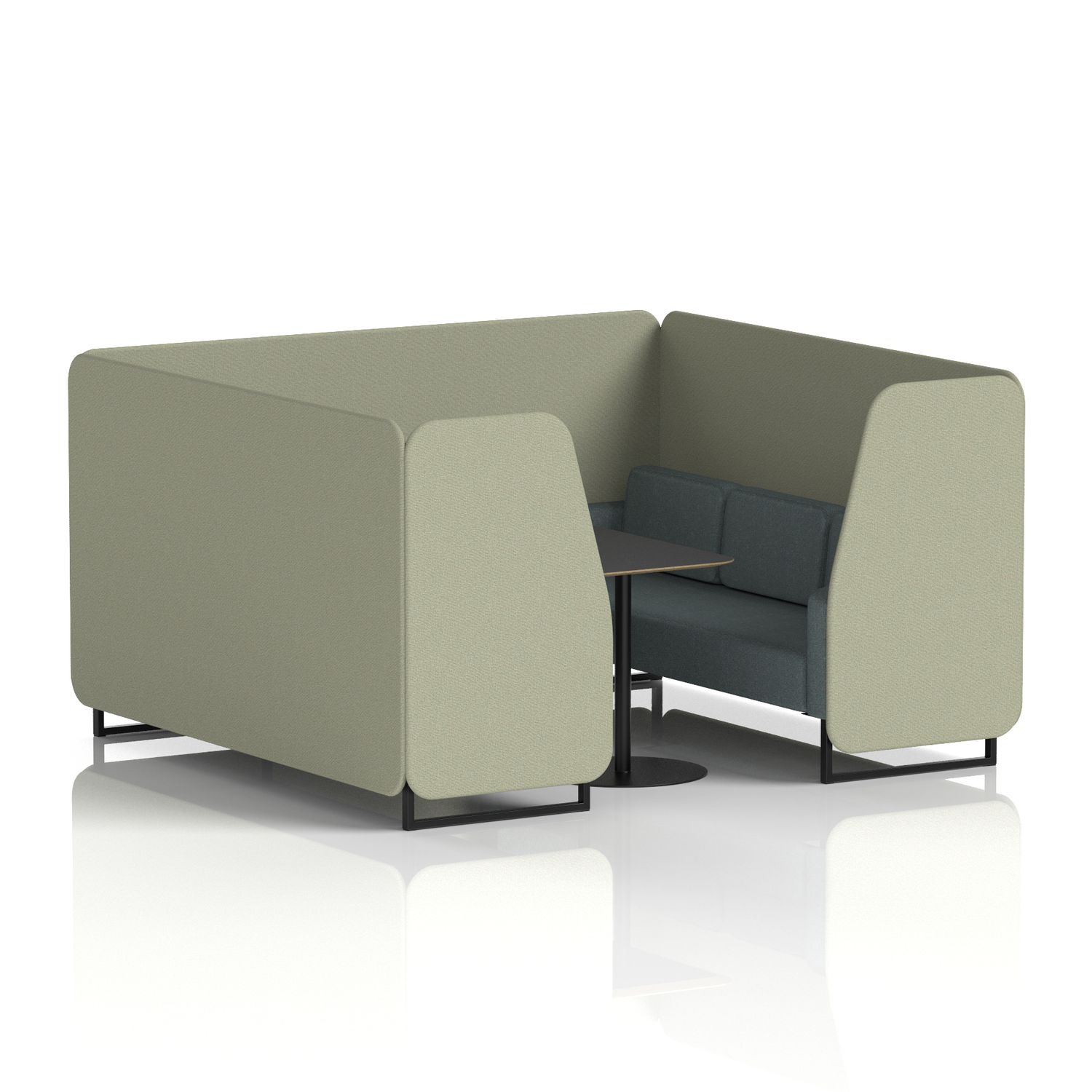 Brixworth 6 Seater Booth with Black Legs & Black Table with Black Leg In Main Li