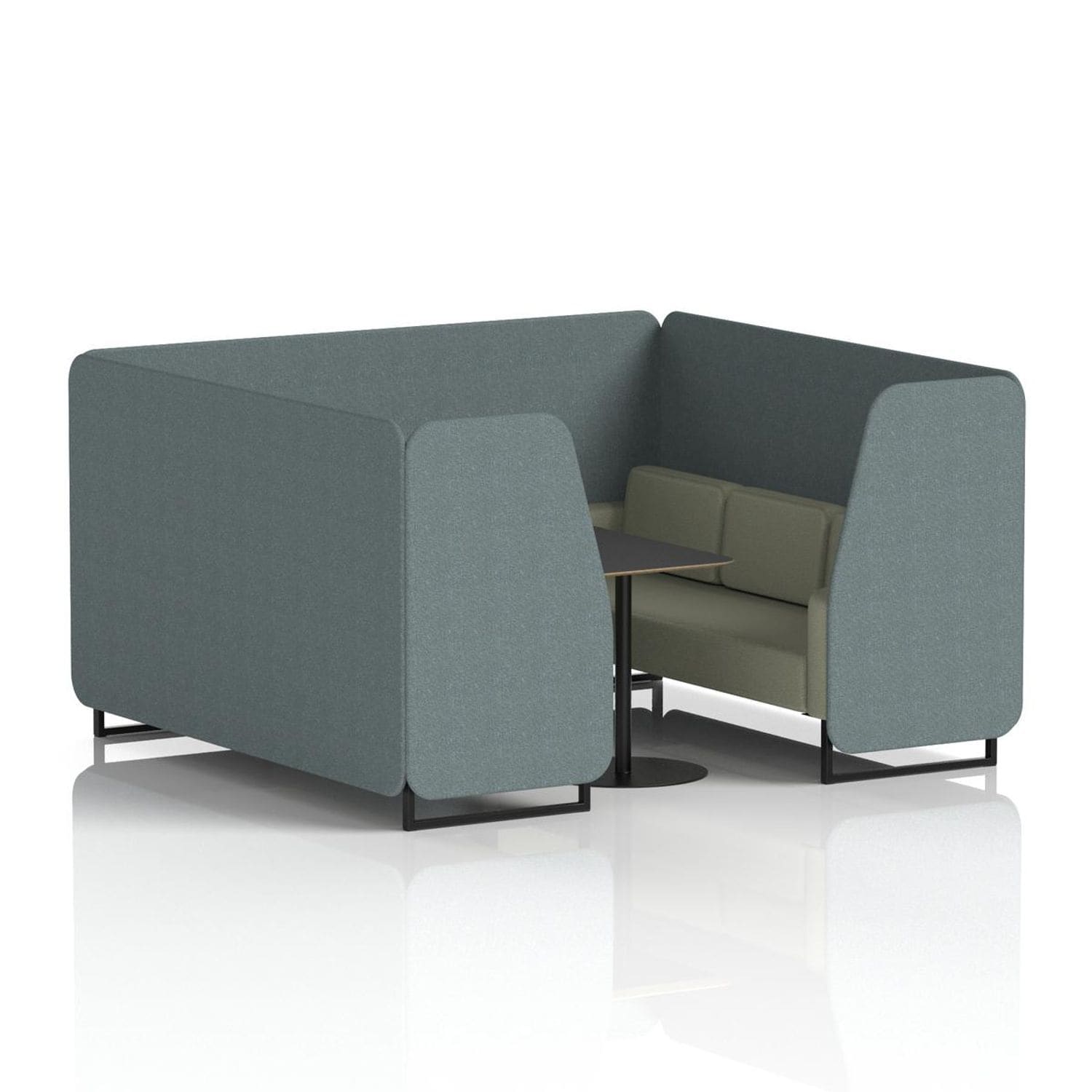 Brixworth 6 Seater Booth with Black Legs & Black Table with Black Leg In Main Li