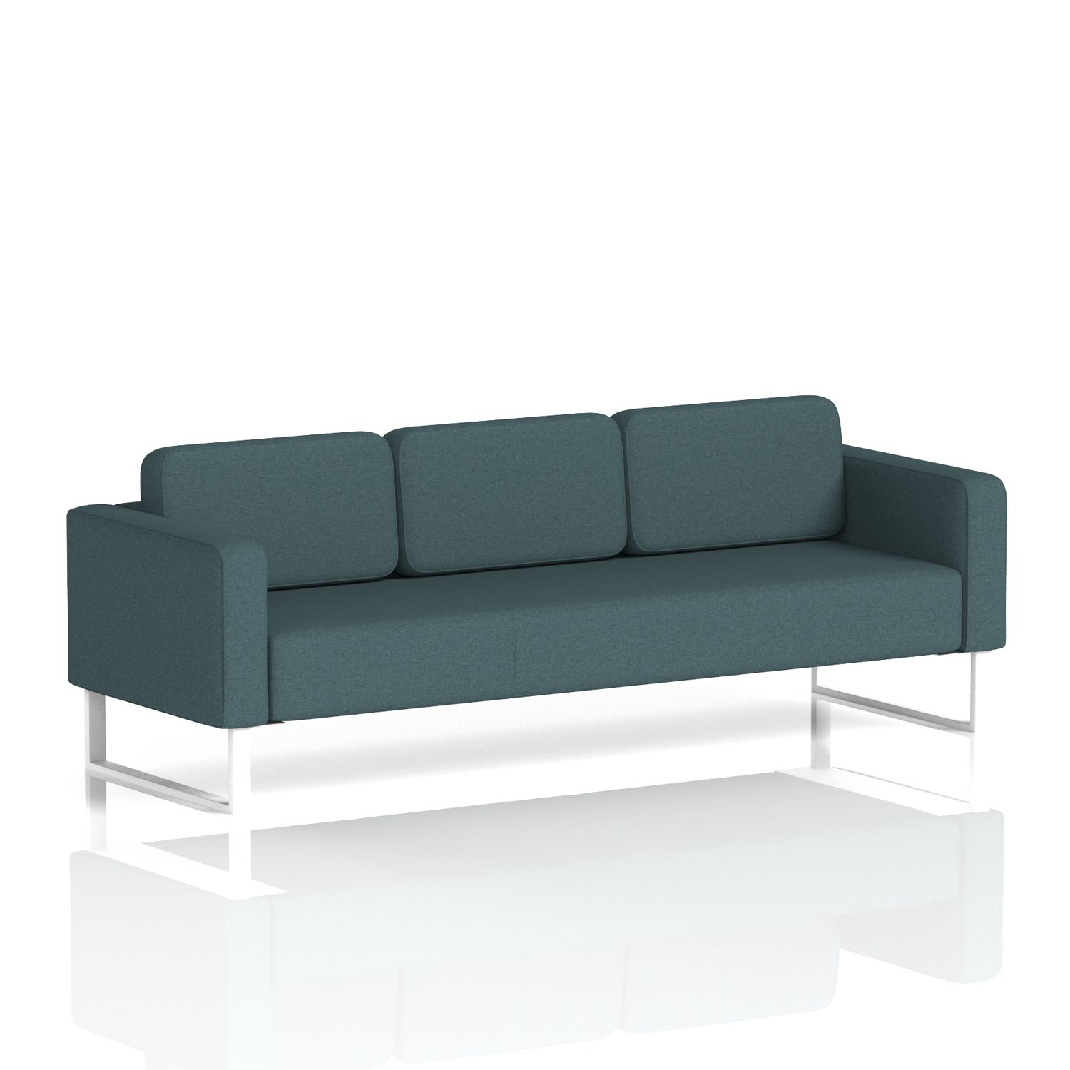 Brixworth Sofa 3 Seater with White Legs In X2 Fabric - Polygon