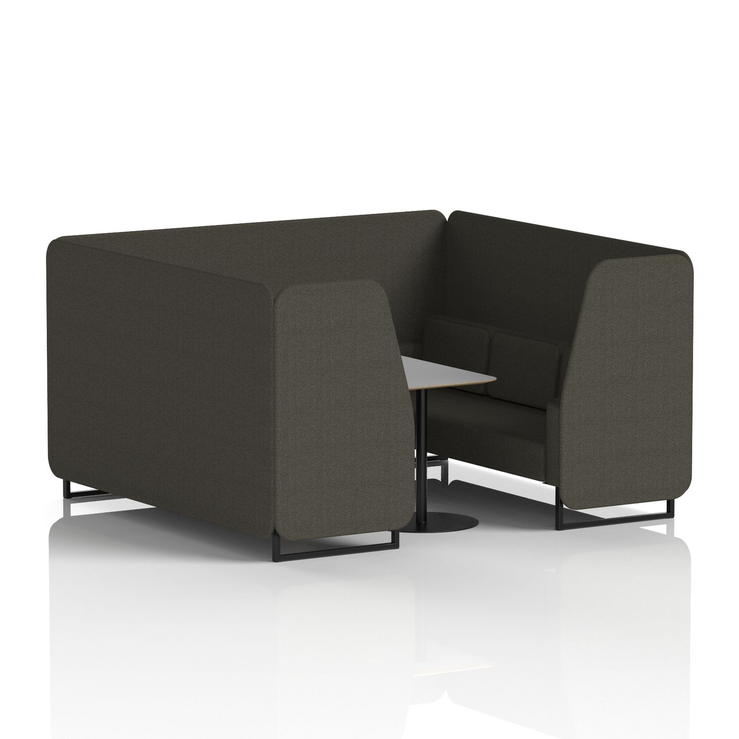 Brixworth 6 Seater Booth with Black Legs and Grey Table with Black Leg In Main L