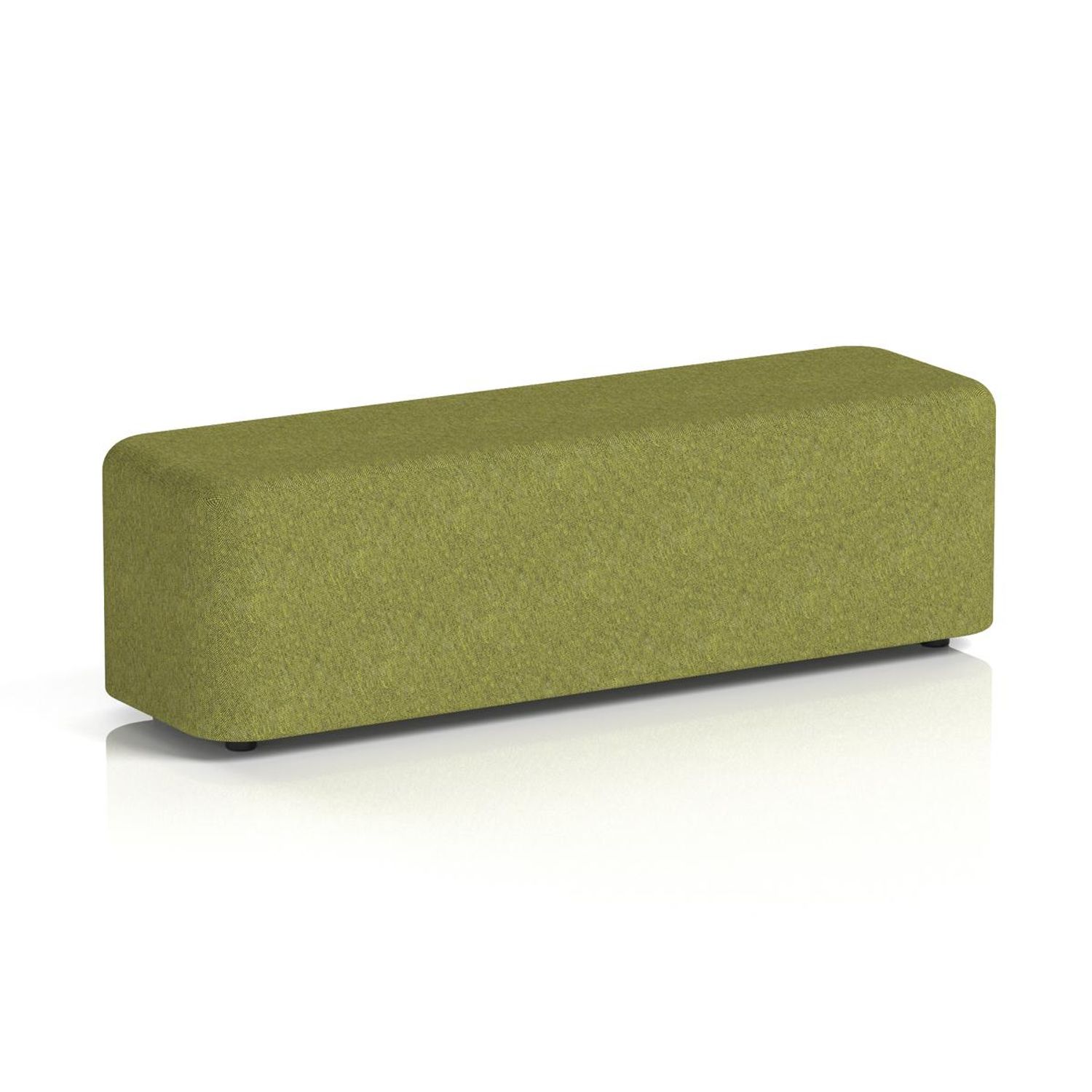 Harlestone Large Rectangular Stool In Rivet Fabric - Olive Body and Top