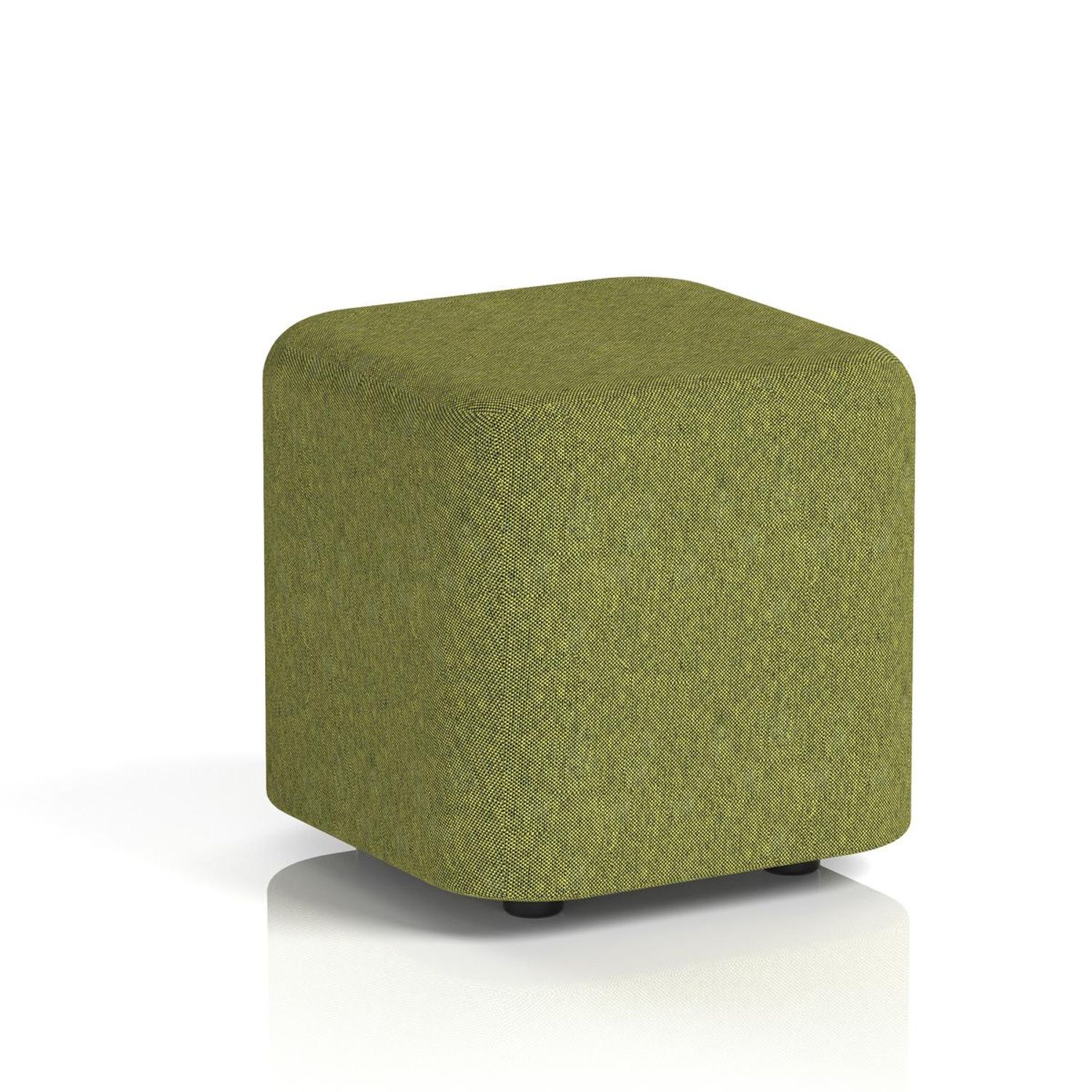 Harlestone Small Square Stool In Rivet Fabric - Olive Body and Top
