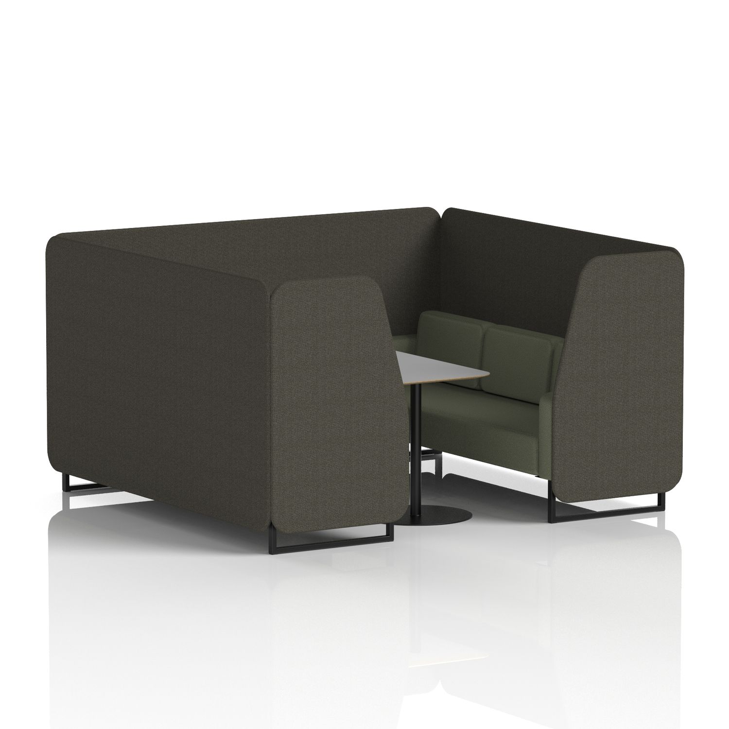 Brixworth 6 Seater Booth with Black Legs and Grey Table with Black Leg In Main L