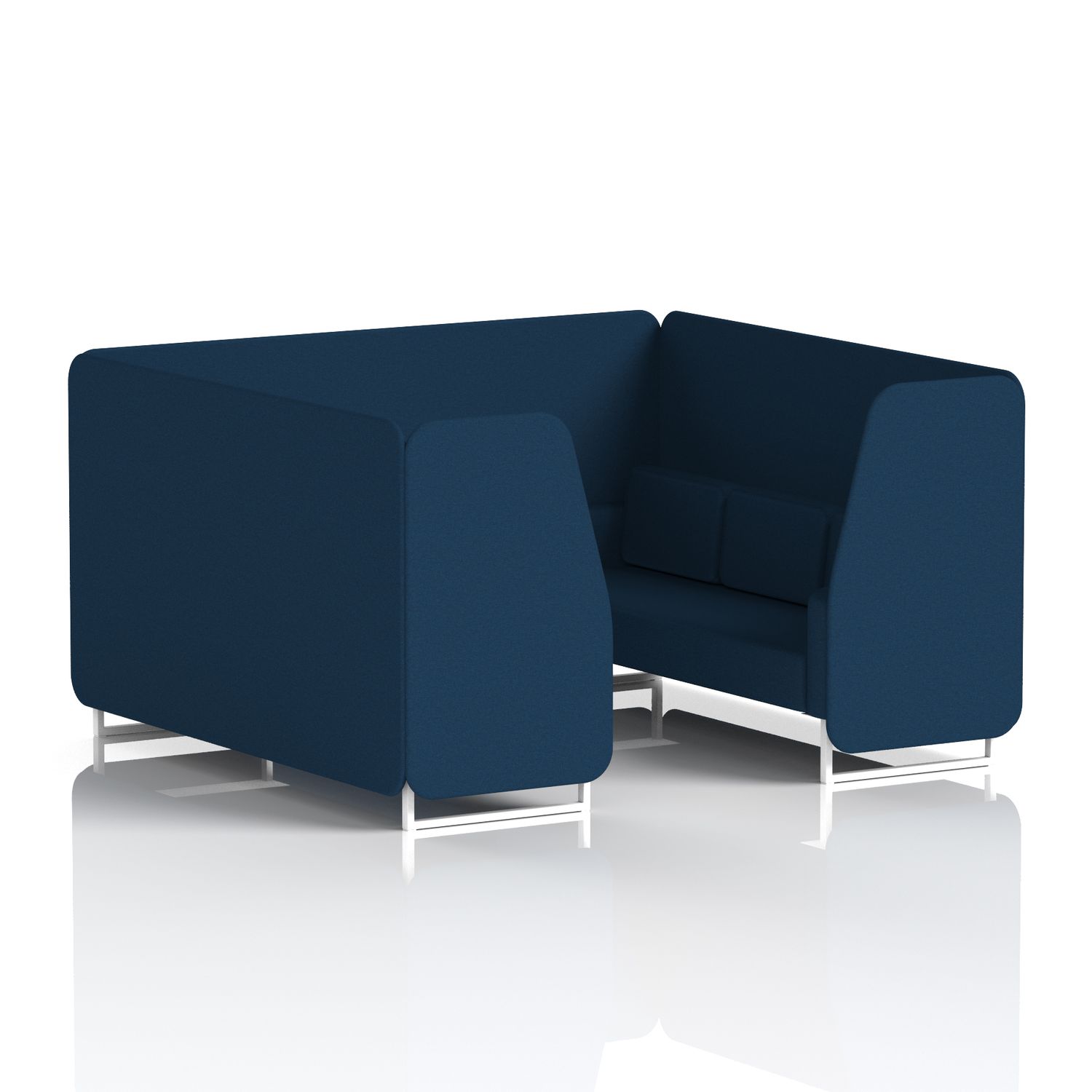 Brixworth 6 Seater Booth with White Legs In X2 Fabric - Calculus Panels and Sofa