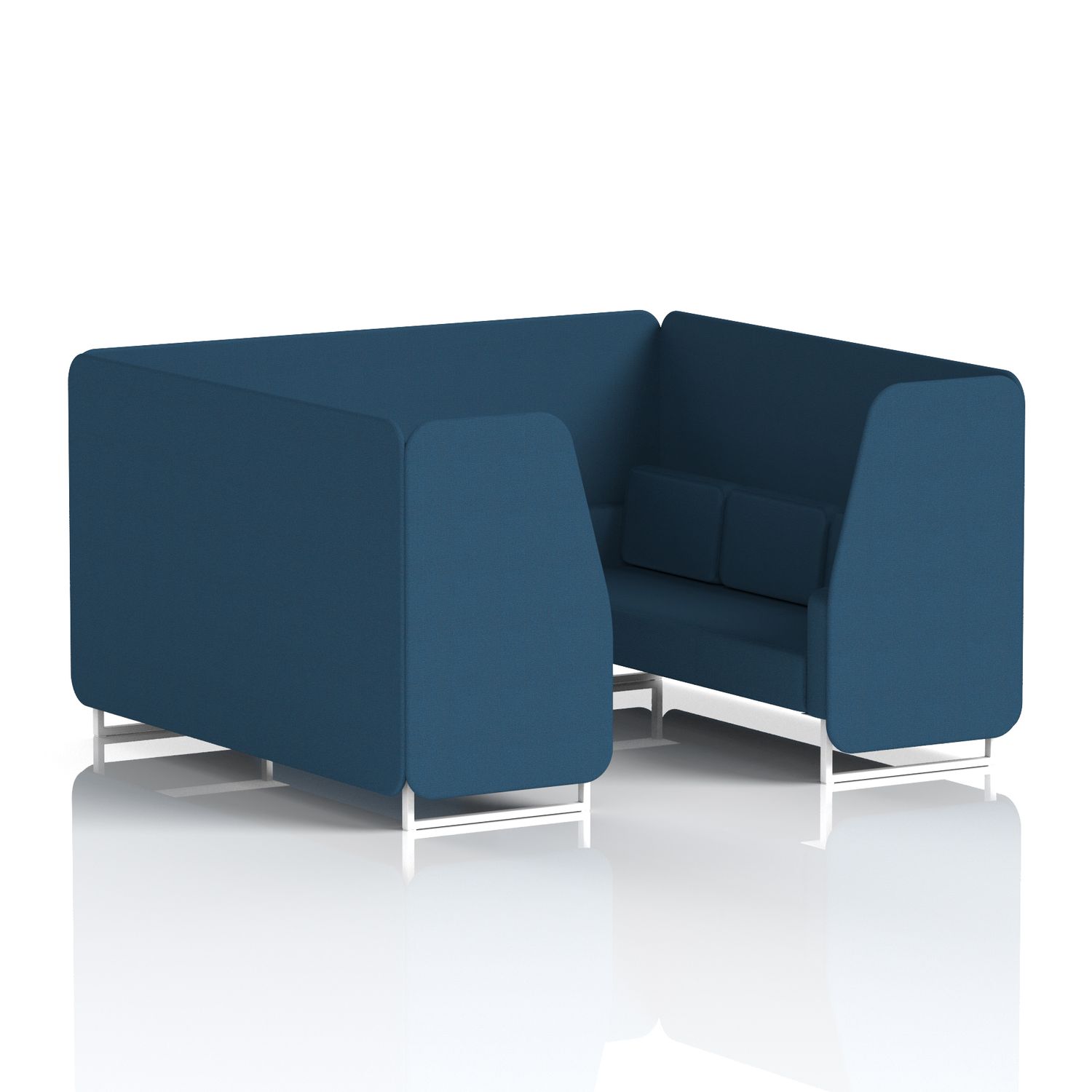 Brixworth 6 Seater Booth with White Legs In Sumi Fabric - Uto Panels and Sofa