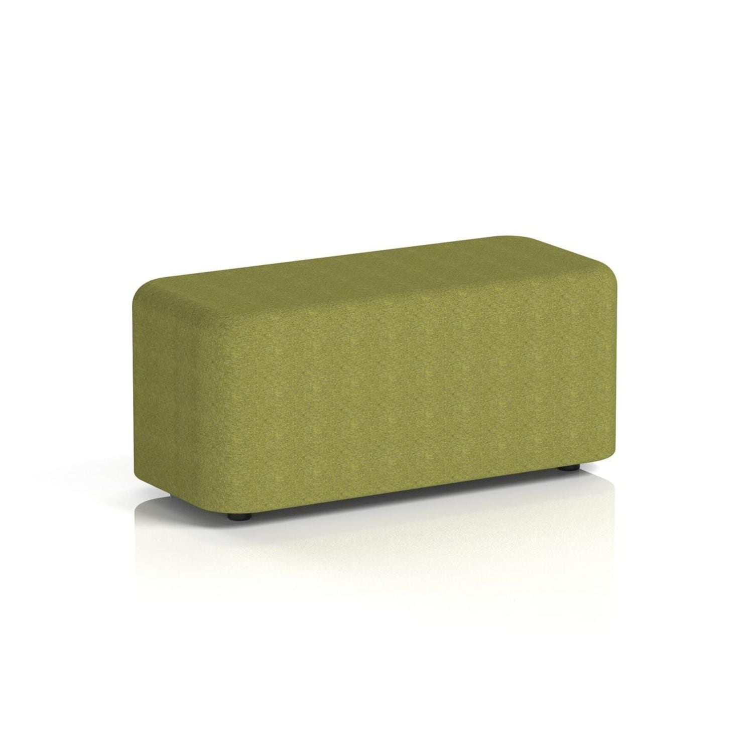 Harlestone Small Rectangular Stool In Rivet Fabric - Olive Body and Top