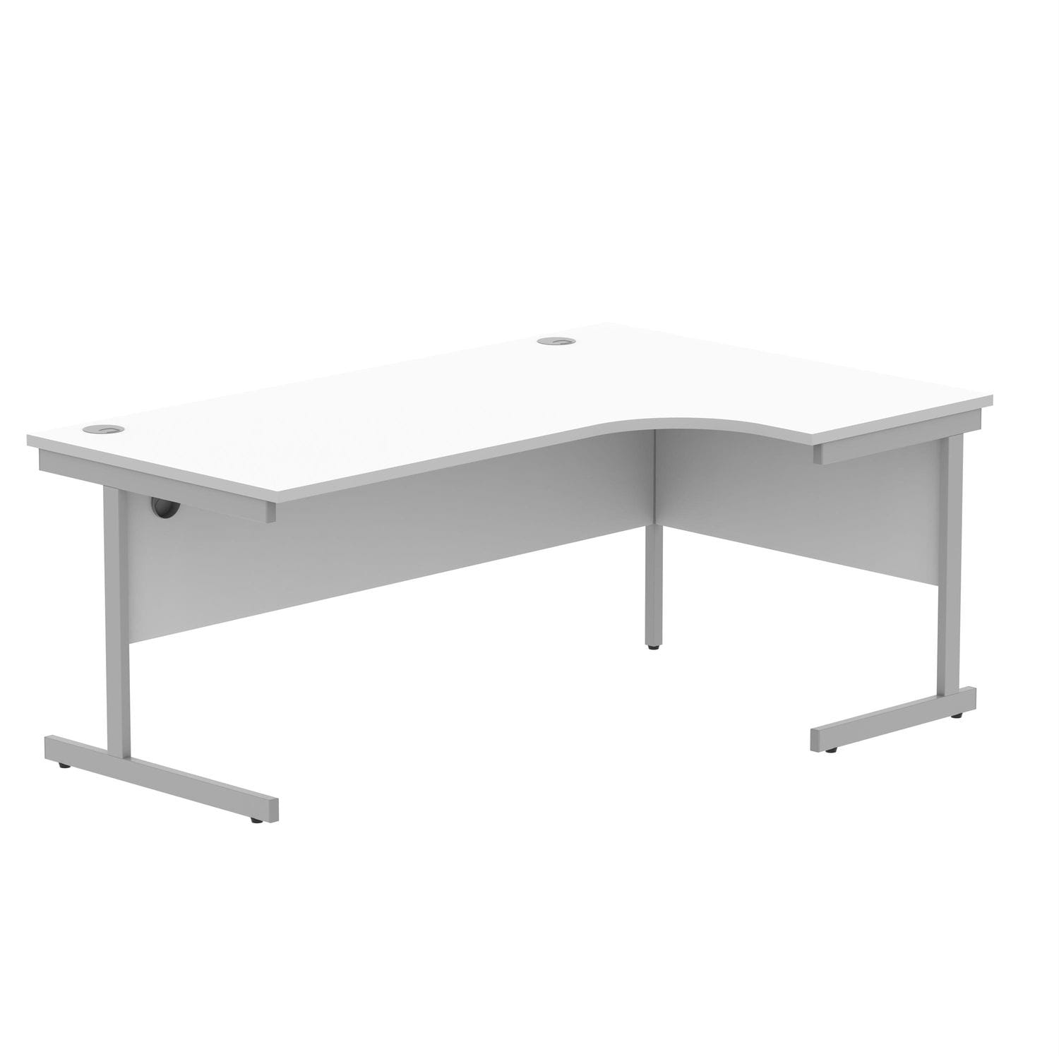 ASTIN Radial Right Hand Single Upright Desk 1800x1200x730mm White/Silver - KF800