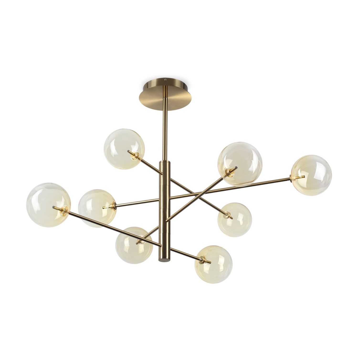 Ideal Lux Lighting Equinoxe 8 Light Multi Arm Pendant Ceiling Light - Shaded Amb