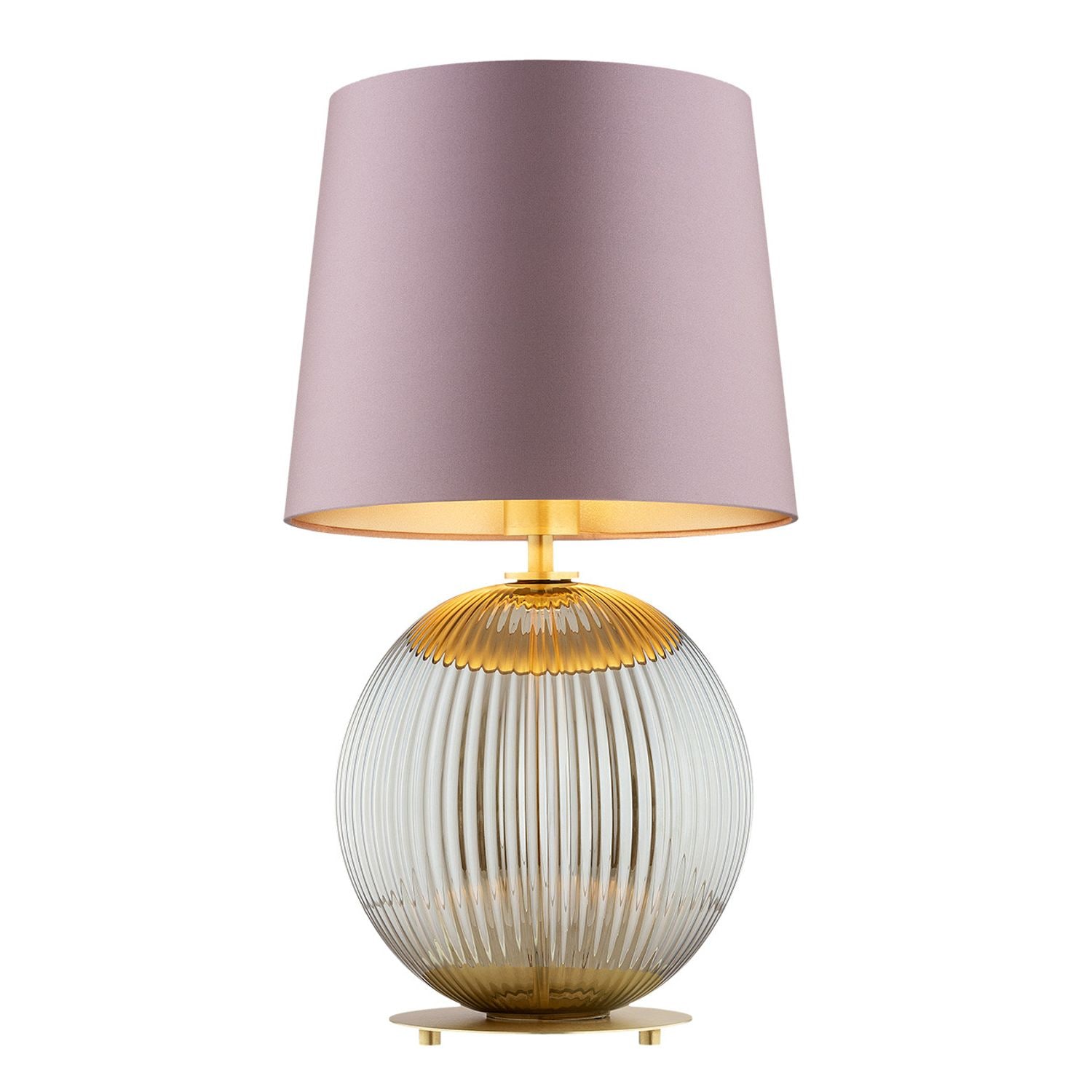 Argon Lighting Hamilton Table Lamp with Round Tapered Shade Dirty Pink (Gold Ins