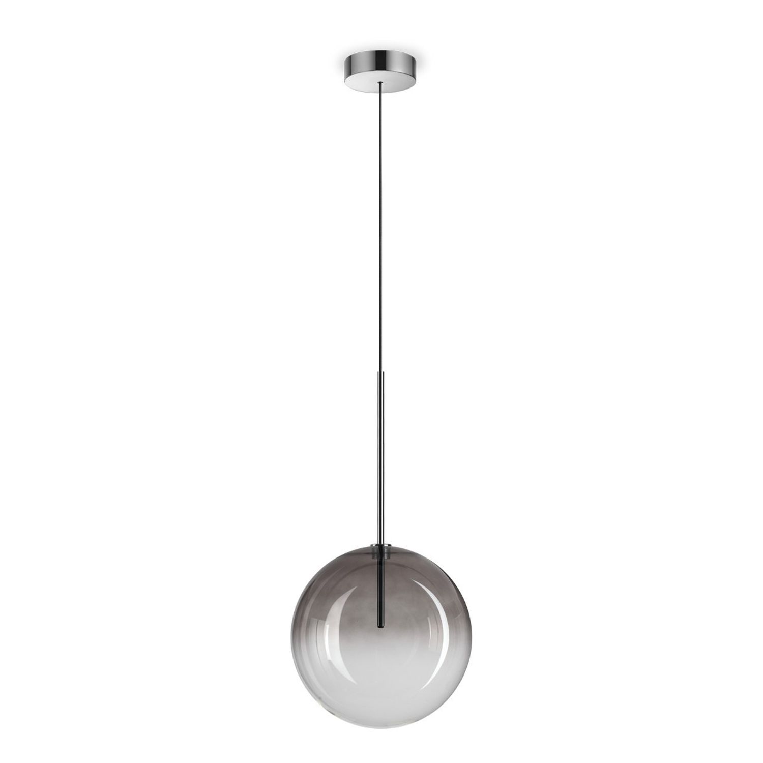 Ideal Lux Lighting Equinoxe 25cm Globe Pendant Ceiling Light - Smoke Grey