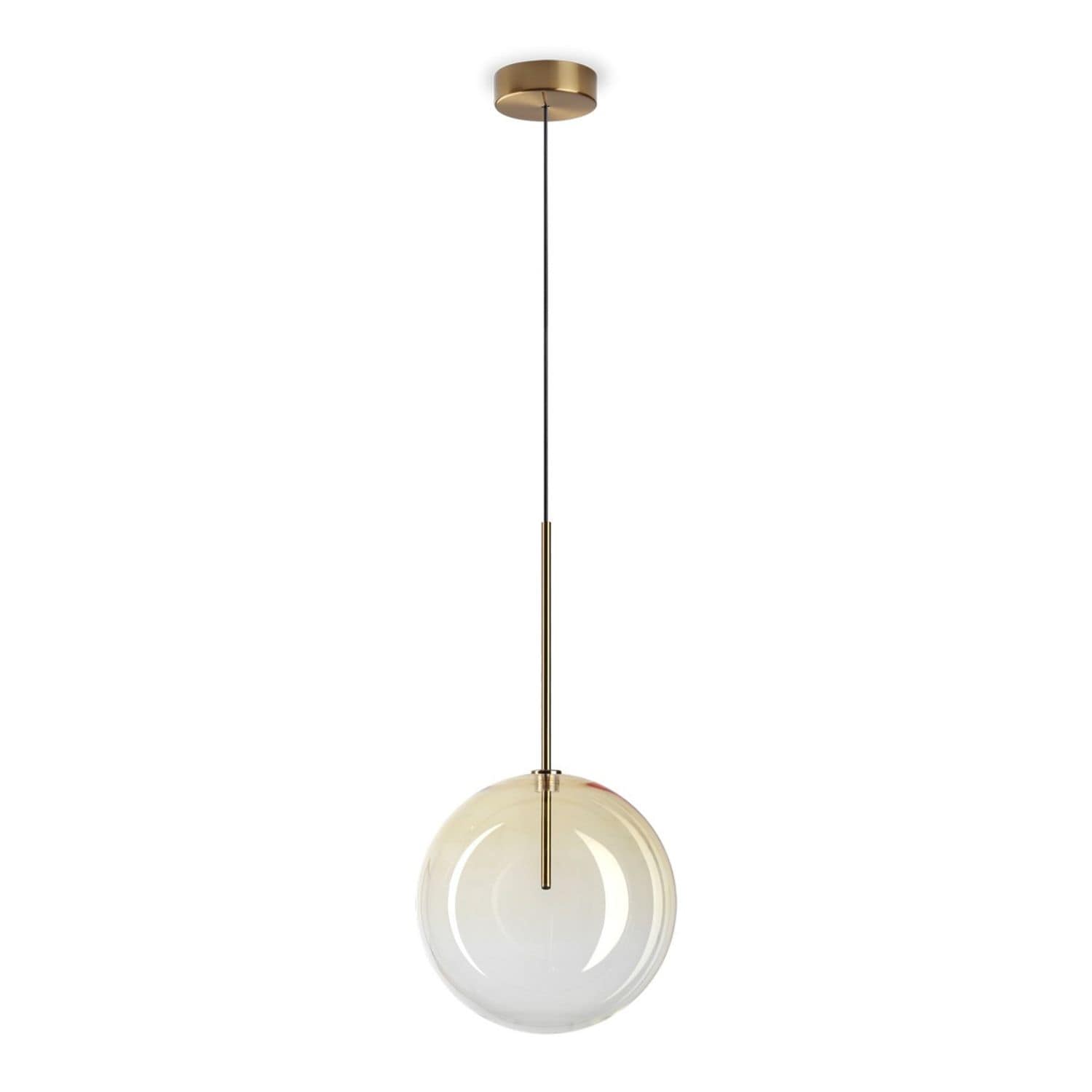 Ideal Lux Lighting Equinoxe 25cm Globe Pendant Ceiling Light - Shaded Amber