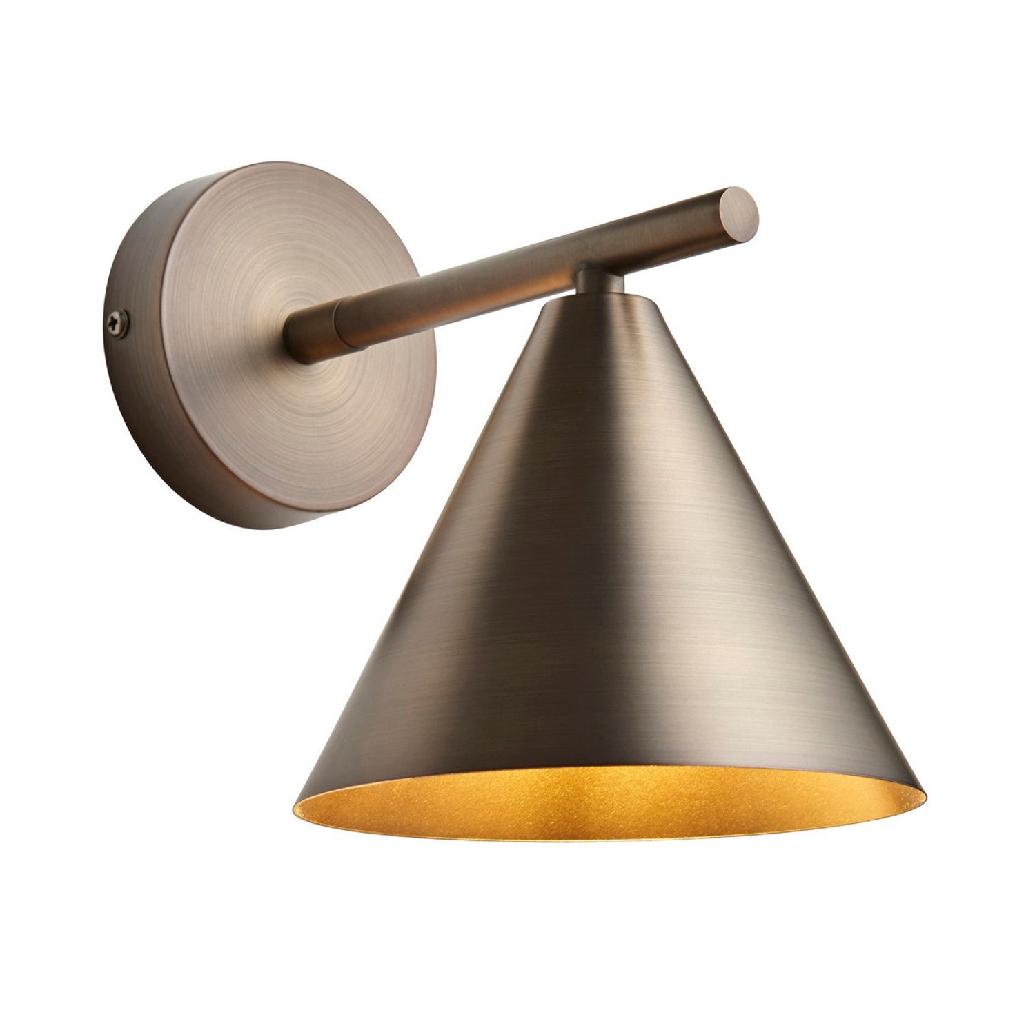 Endon Cape Dome Wall Lamp Brushed Antique Bronze Plate 1x E14