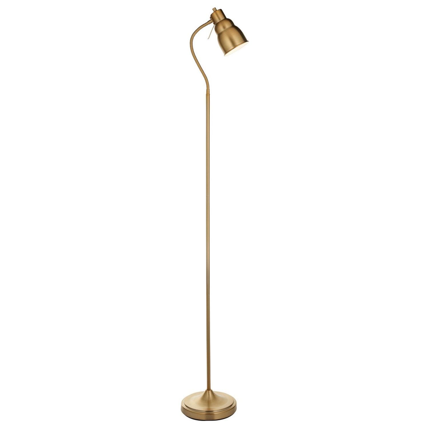 Endon Classic Flexi Task Floor Lamp Brushed Aged Brass Plate 1x GU10