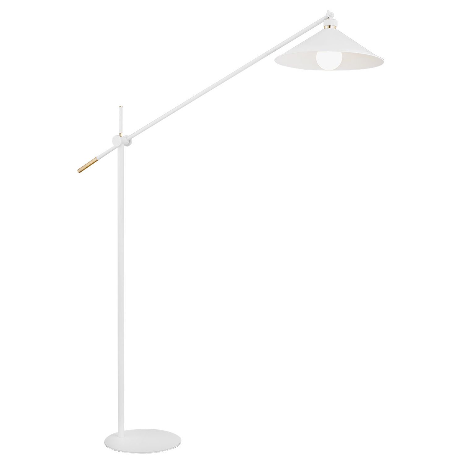 Argon Lighting Nashville ARC Floor Lamp White Structure Brass Elements