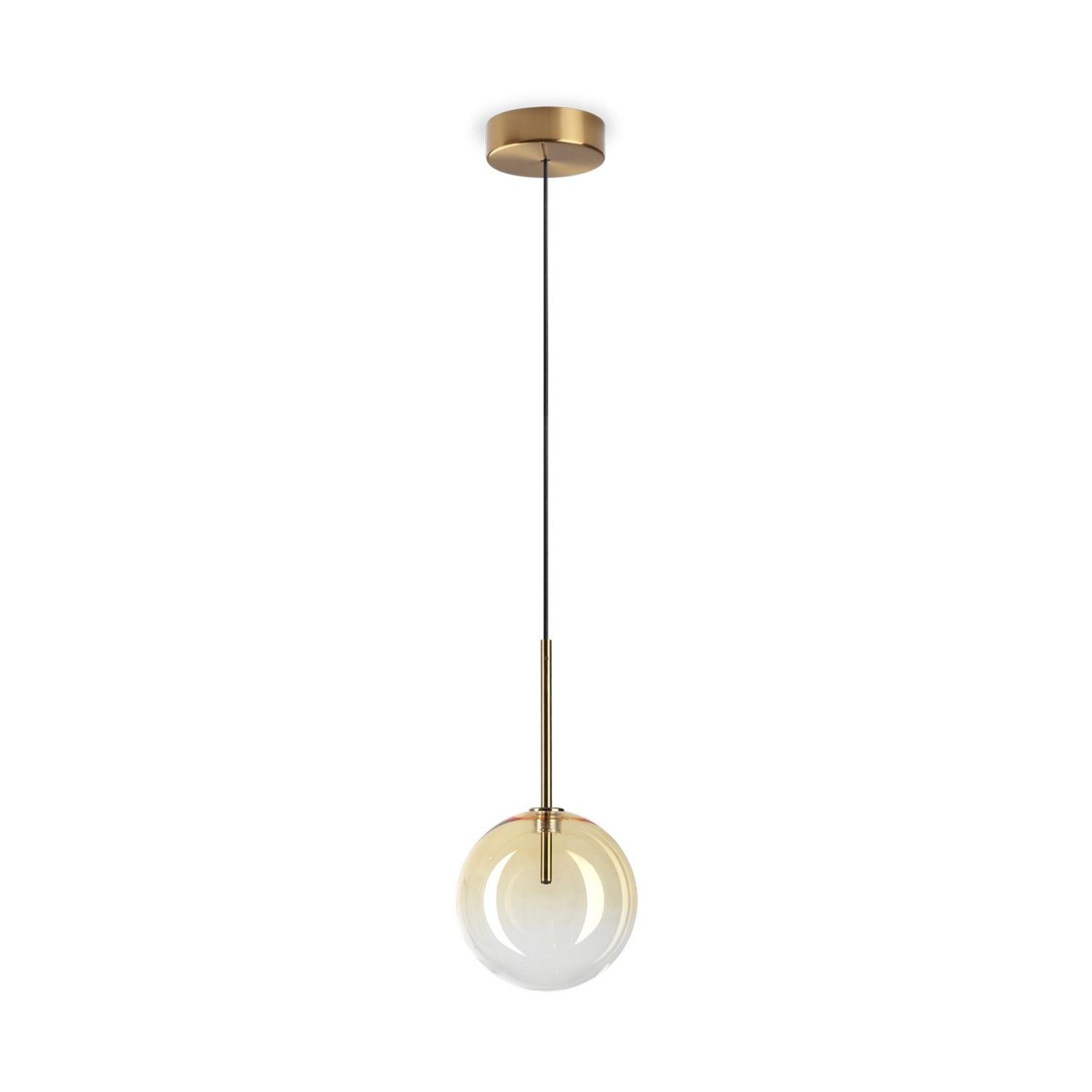 Ideal Lux Lighting Equinoxe 15cm Globe Pendant Ceiling Light - Shaded Amber