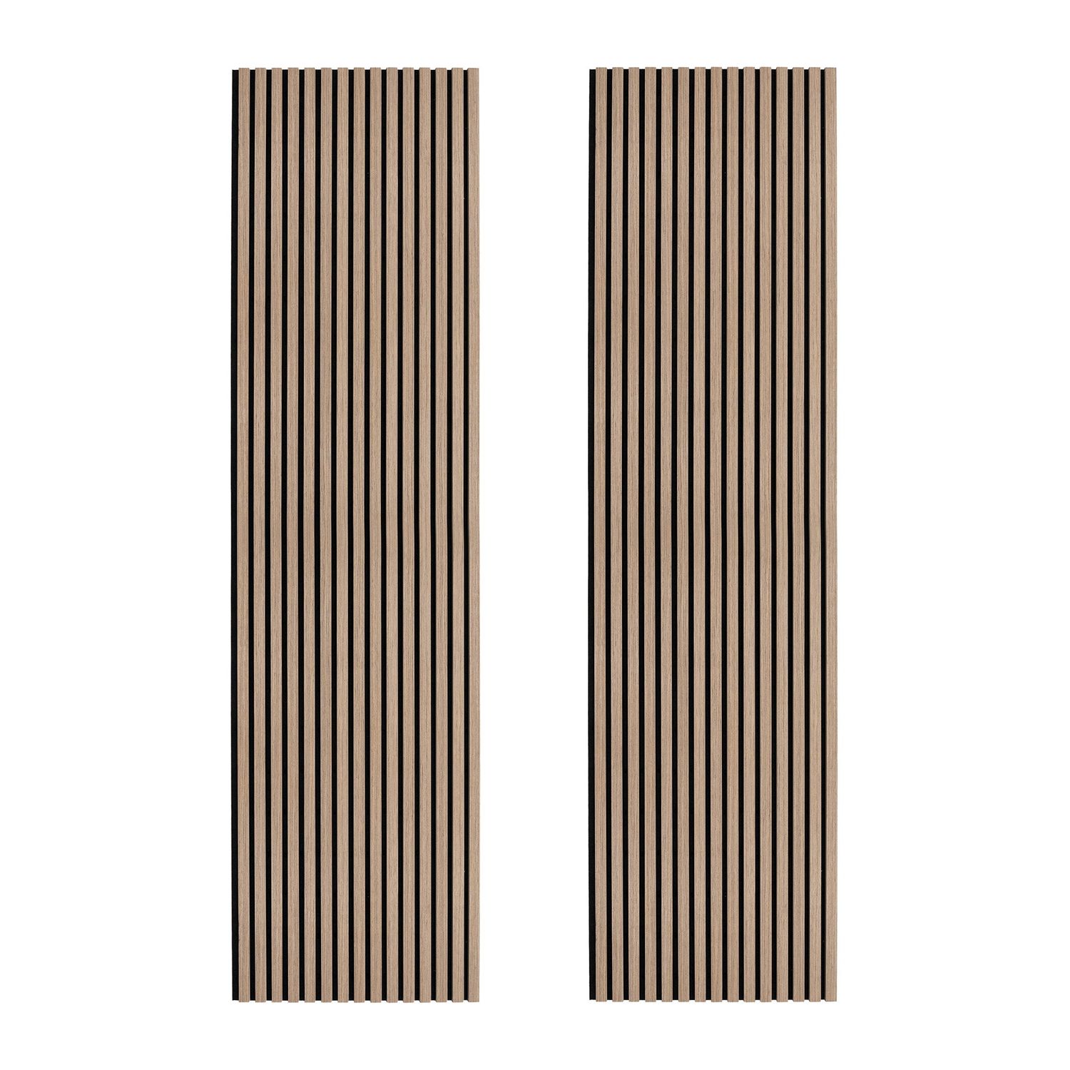 MonsterShop Acoustic Slat Wall Panels x 2 - Light Walnut