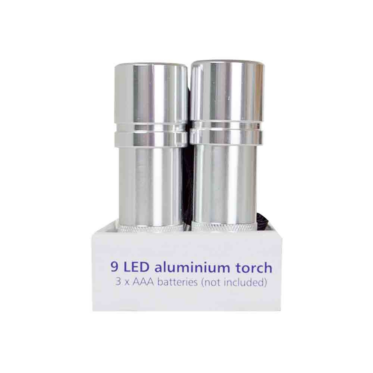 Status 9 LED Aluminium Torch 12 In Display Box- you get 12