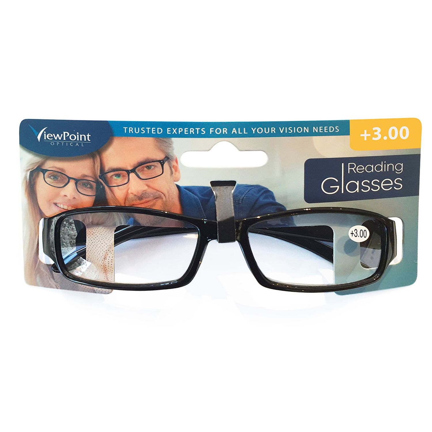 View Point Optical Reading Glasses Plastic Frame +3.00 (Pack of 1)- you get 10