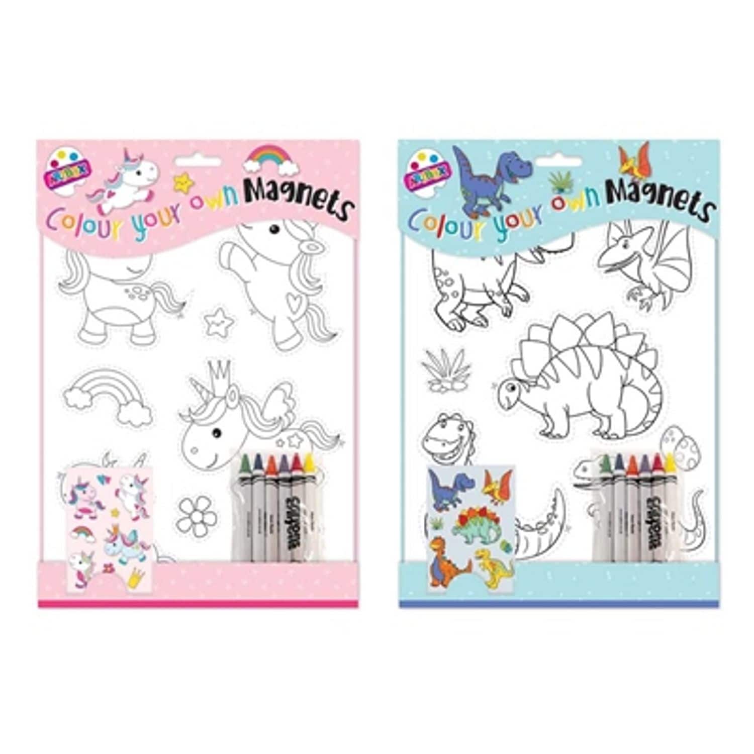 Artbox Colour Your Own Magnets with 6 Crayons Pens (Pack of 1)- you get 6